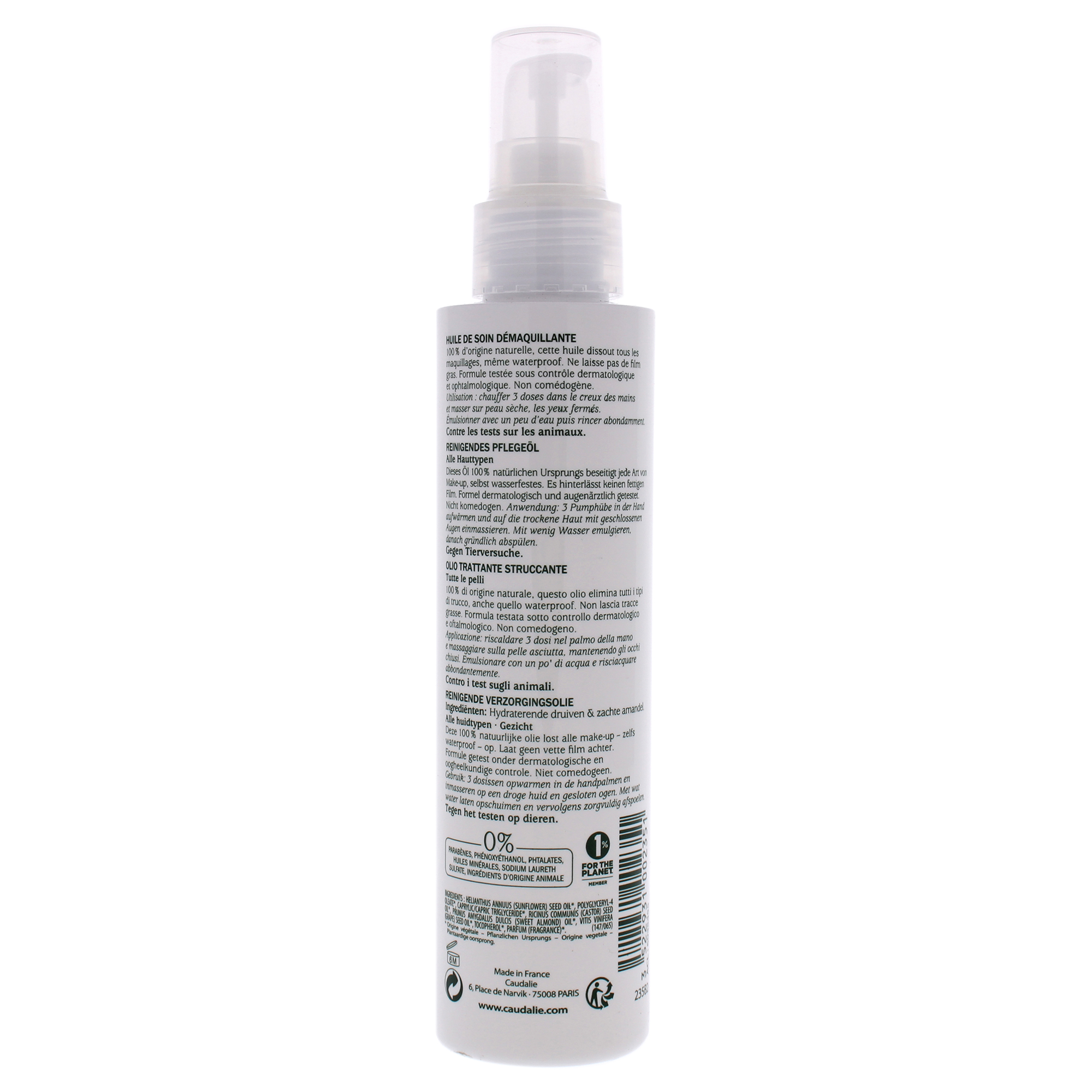 Foto 4 pulgar | Aceite Limpiador Desmaquillante Caudalie 150 Ml - Venta Internacional.