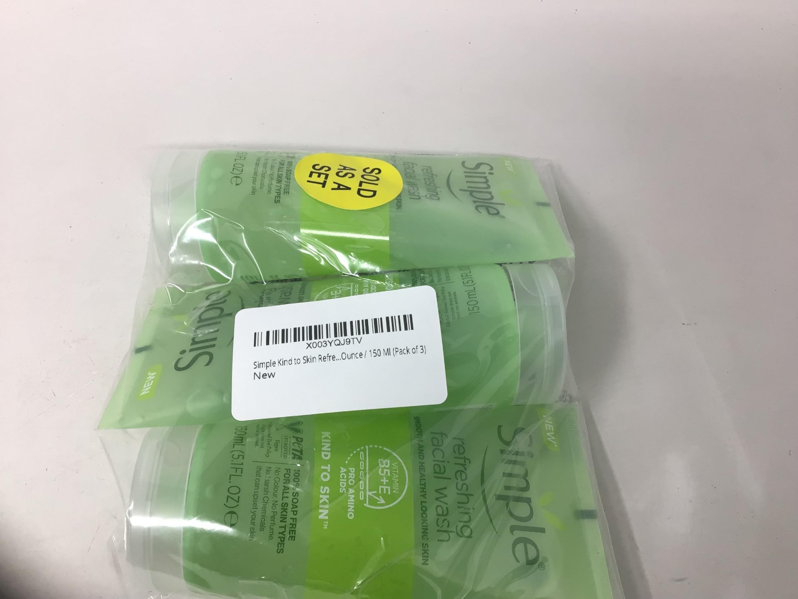Foto 5 pulgar | Gel Limpiador Facial Simple Kind To Skin, 150 Ml (paquete De 3) - Venta Internacional.