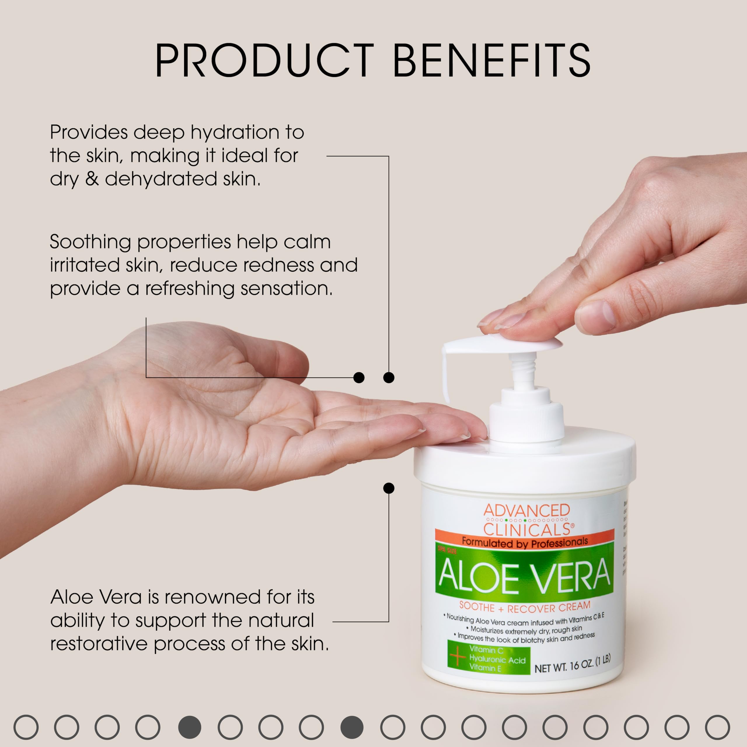 Foto 4 pulgar | Loción Corporal Advanced Clinicals Aloe Vera 473 Ml Con Vitamina C - Venta Internacional.