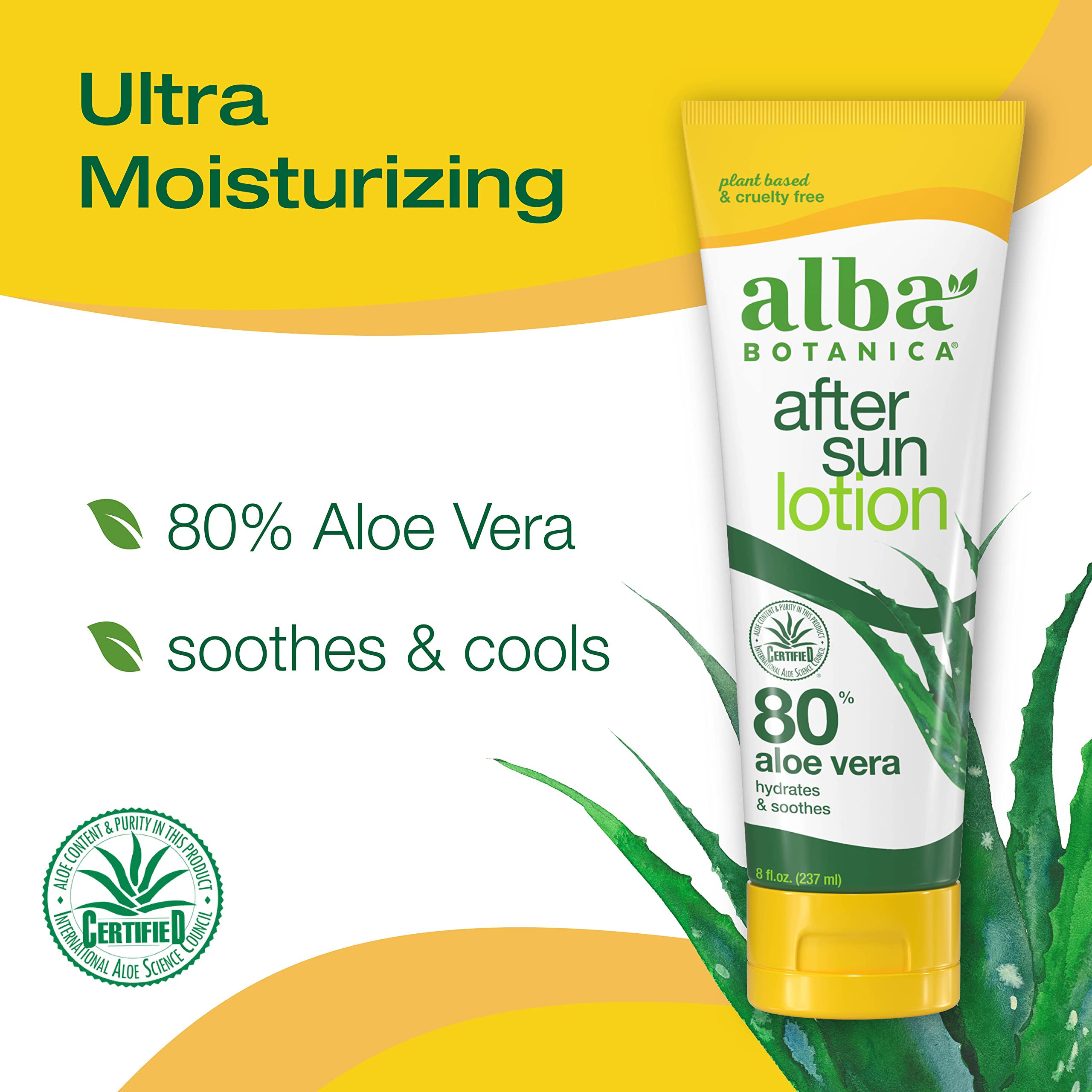 Foto 2 | Loción Alba Botanica Con Aloe Vera 80% Para Después Del Sol, Tubo De 240 Ml - Venta Internacional.