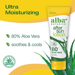 Foto 2 | Loción Alba Botanica Con Aloe Vera 80% Para Después Del Sol, Tubo De 240 Ml - Venta Internacional.