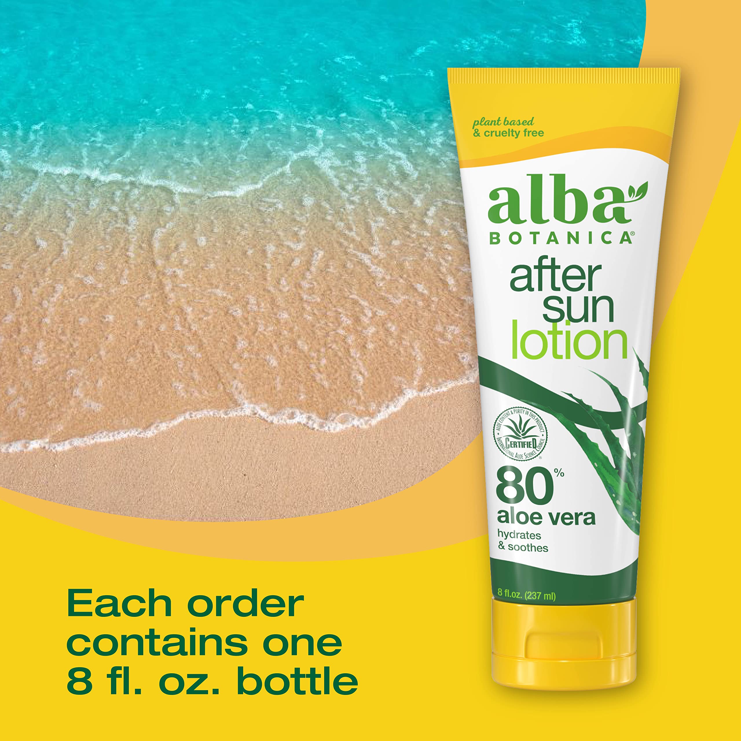 Foto 5 pulgar | Loción Alba Botanica Con Aloe Vera 80% Para Después Del Sol, Tubo De 240 Ml - Venta Internacional.