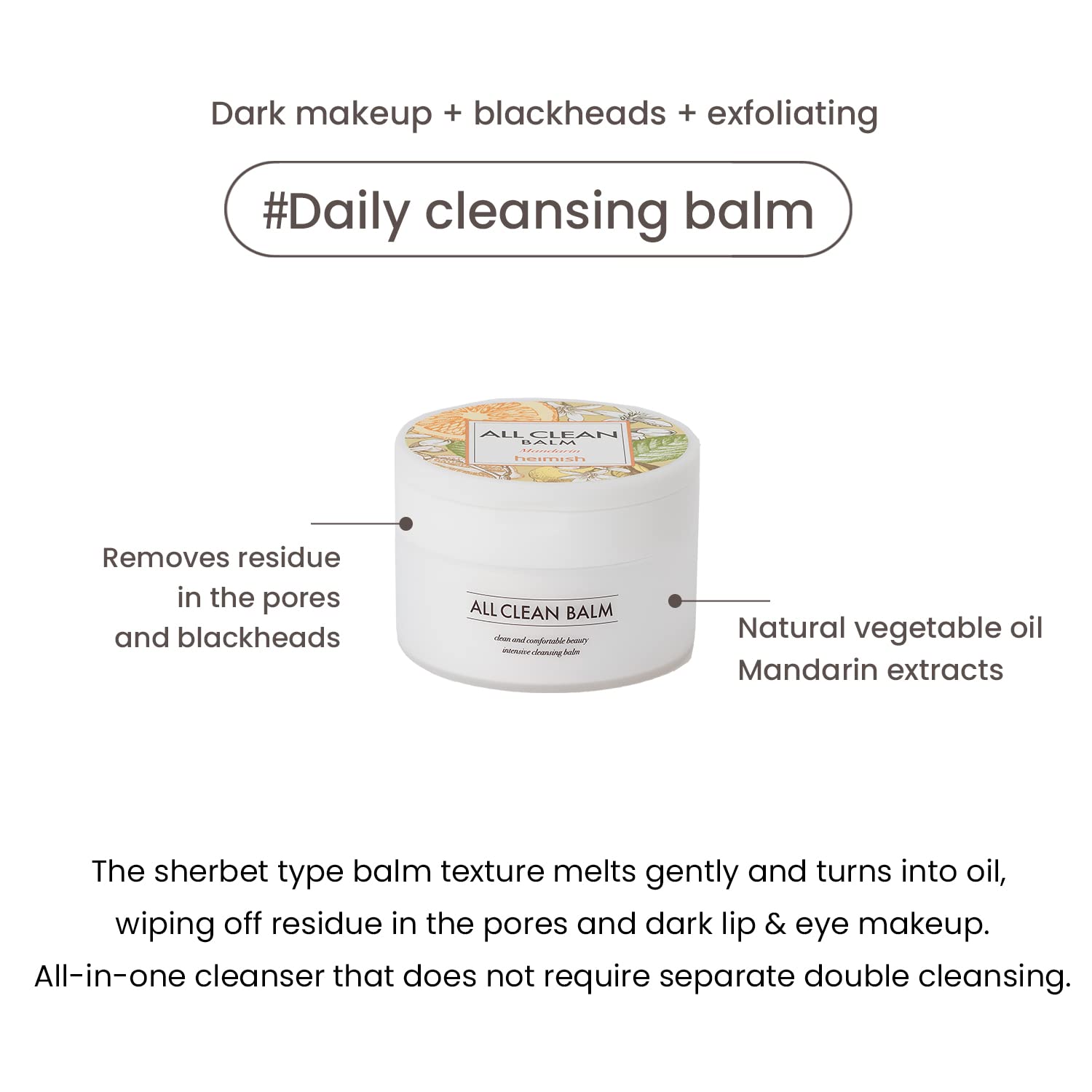 Foto 4 pulgar | Bálsamo Limpiador Heimish All Clean Balm Con Aroma A Mandarina - Venta Internacional.