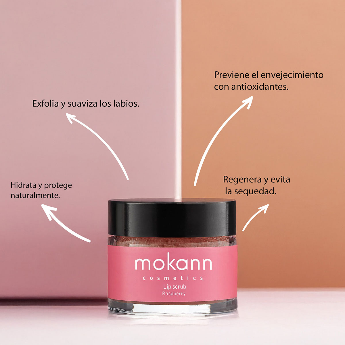 Foto 2 | Exfoliante Labial Mokann Frambuesa Y Efecto Hidratante 15ml