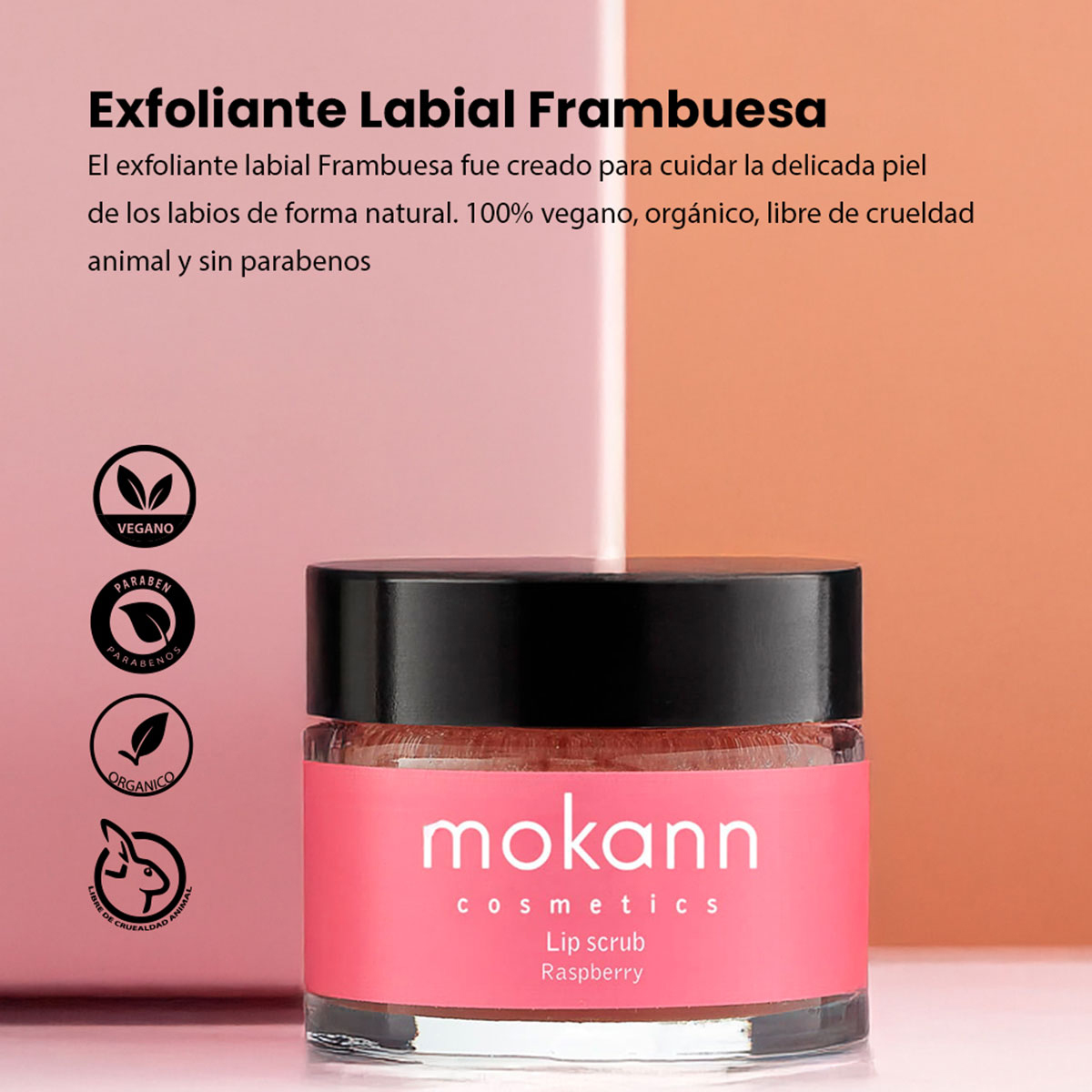 Foto 4 | Exfoliante Labial Mokann Frambuesa Y Efecto Hidratante 15ml