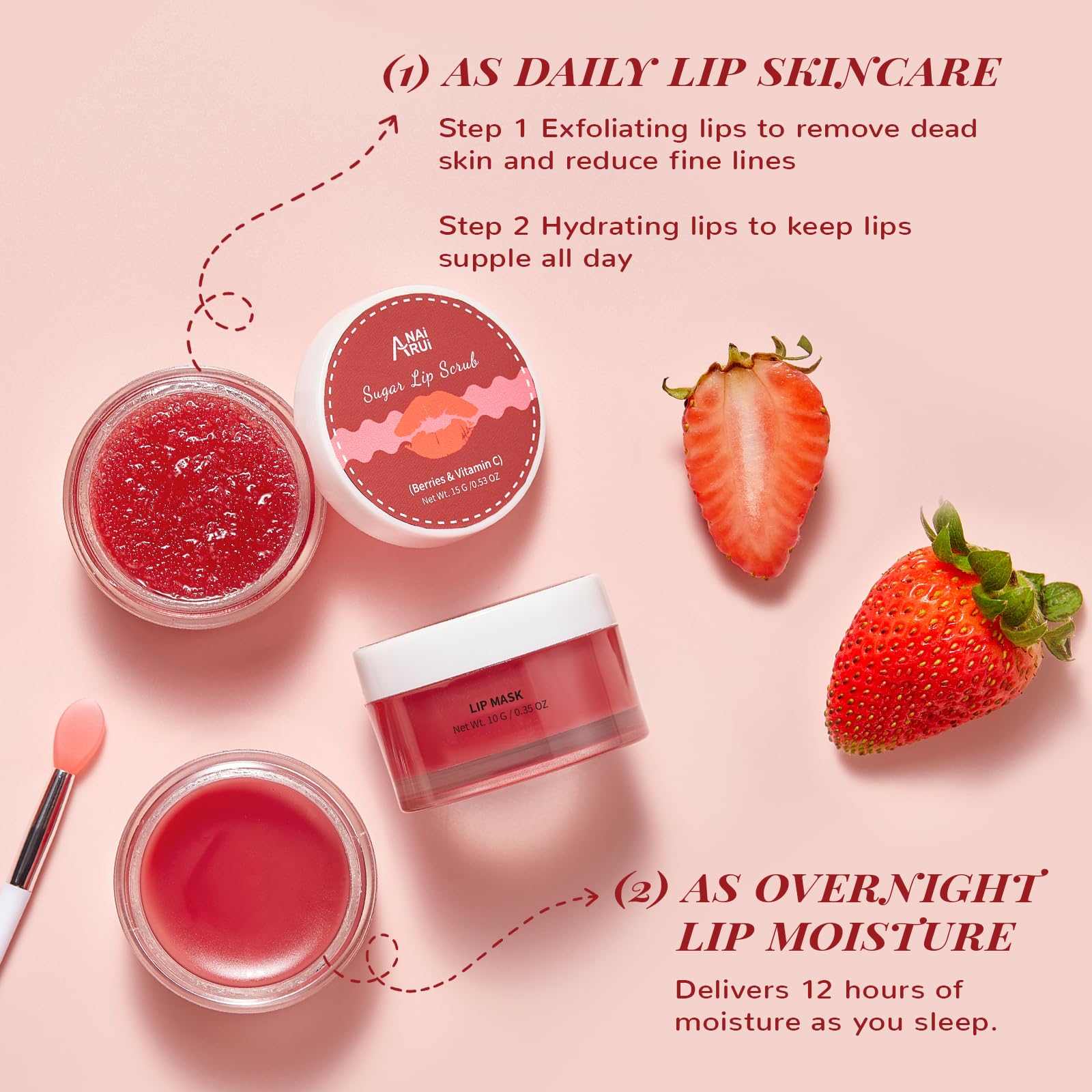 Foto 8 pulgar | Set De Exfoliante Y Mascarilla Labial Anai Rui Lip Exfoliator & Hidratante - Venta Internacional.