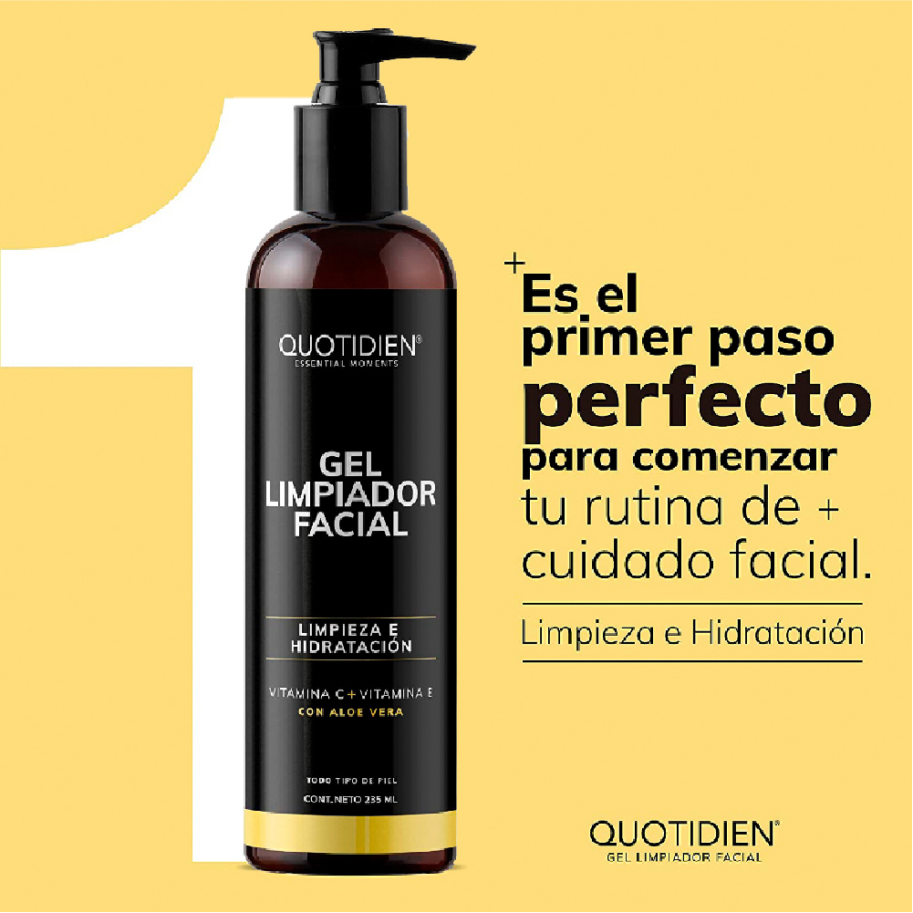 Foto 3 pulgar | Gel Limpiador Quotidien con Vitamina C + Aloe Vera Skin Care Facial 235ml