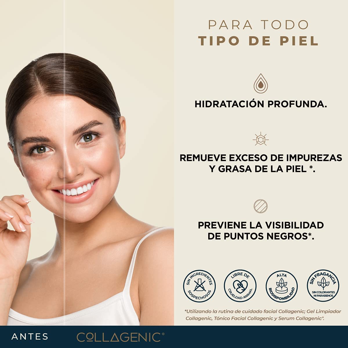 Foto 6 pulgar | Gel Limpiador Facial con Colágeno Collagenic 480 ml