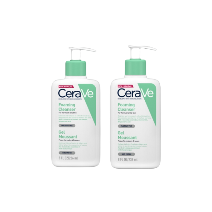 Gel Limpiador Espumoso Cerave 236 ml Pack de 2