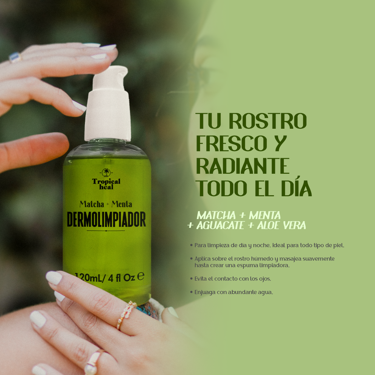 Foto 5 pulgar | Dermolimpiador Facial con Extracto Natural de Matcha y Menta Tropical Heal