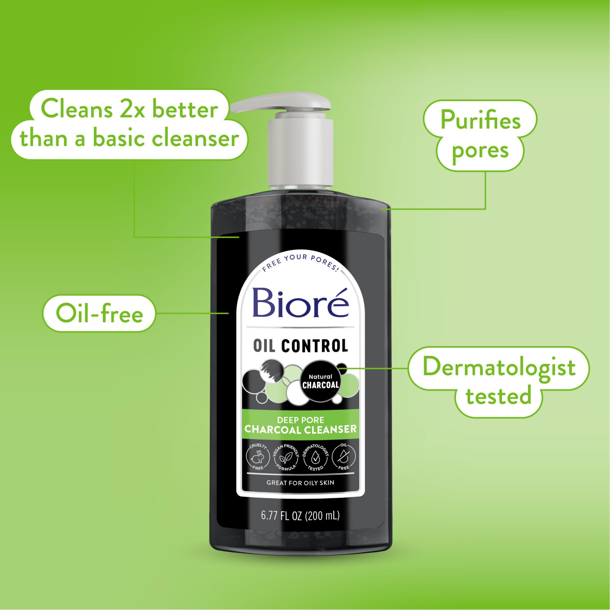 Foto 8 pulgar | Limpiador Facial Bioré Charcoal con Carbón Natural para Piel Grasa 200 ml 3 Piezas - Venta Internacional