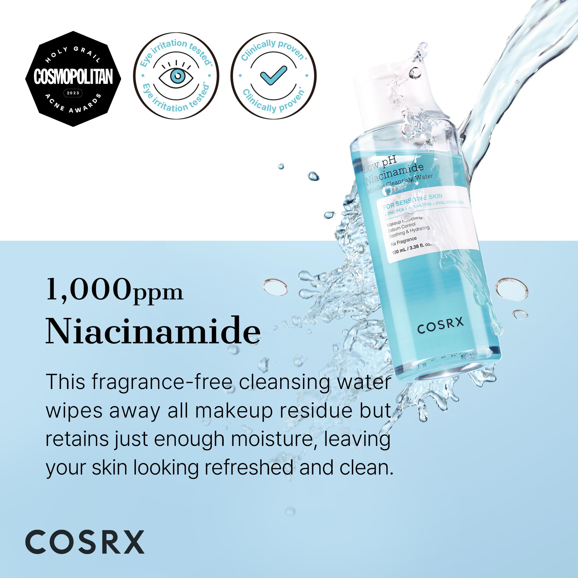 Foto 2 | Agua Limpiadora Micelar Cosrx Niacinamida De Bajo Ph 100 Ml - Venta Internacional.