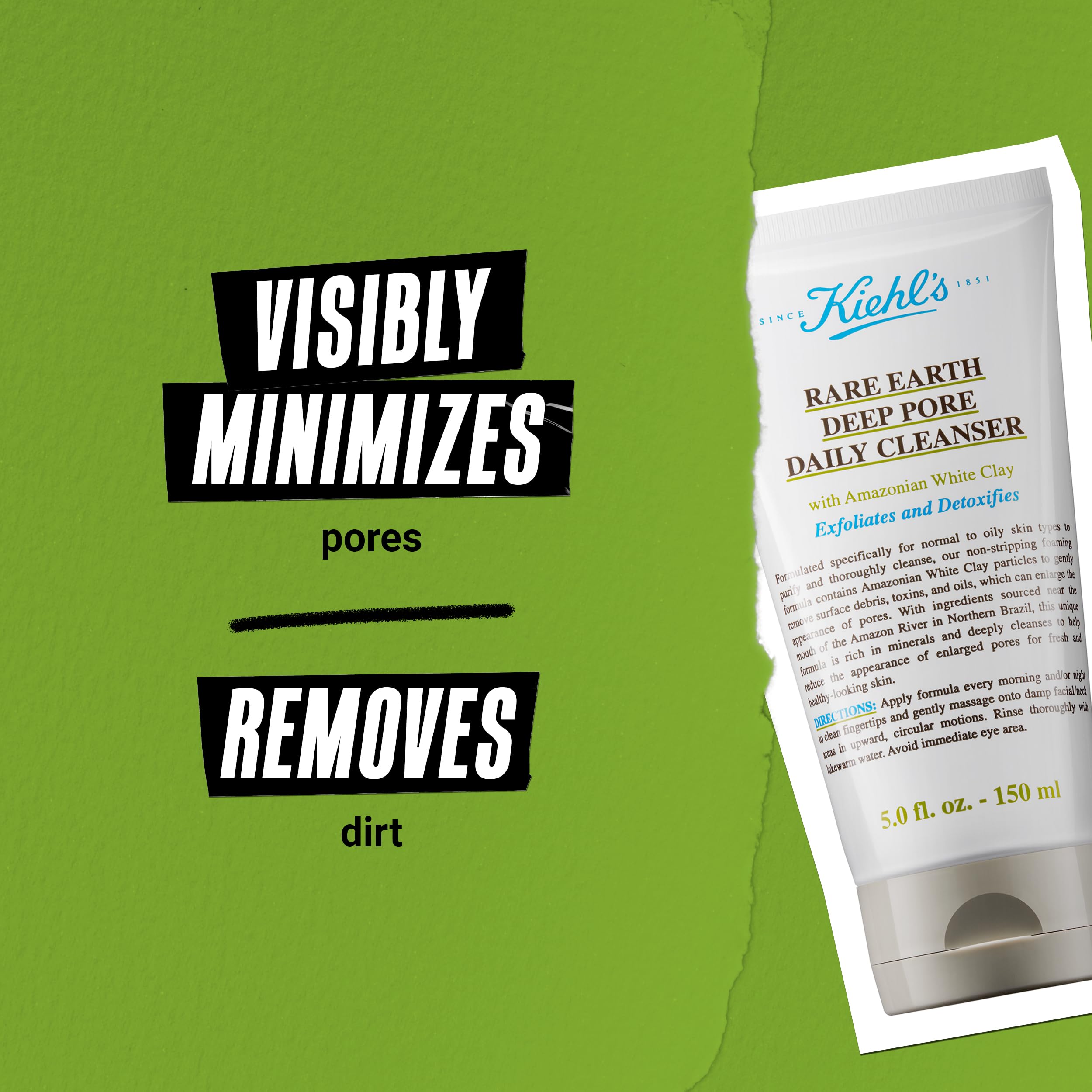 Foto 5 pulgar | Limpiador Kiehl's Rare Earth Deep Pore Daily Para Piel Grasa, 150 Ml - Venta Internacional.