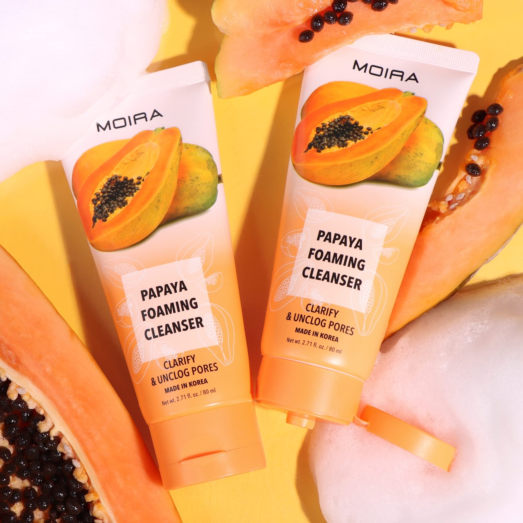 Foto 5 pulgar | Limpiador Moira Papaya Foaming 80 Ml Para Todo Tipo De Piel - Venta Internacional.