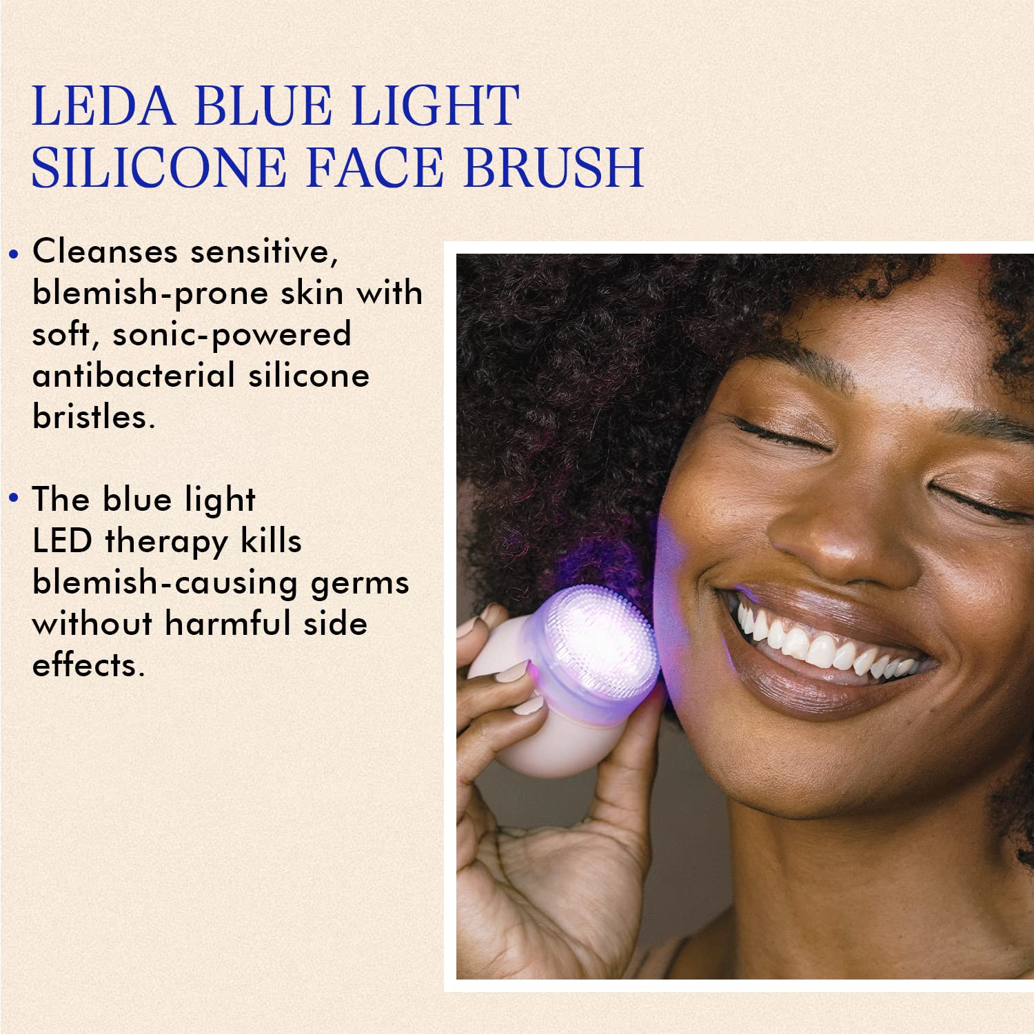 Foto 3 pulgar | Cepillo Facial Vanity Planet Leda Blue Led Silicone - Venta Internacional.