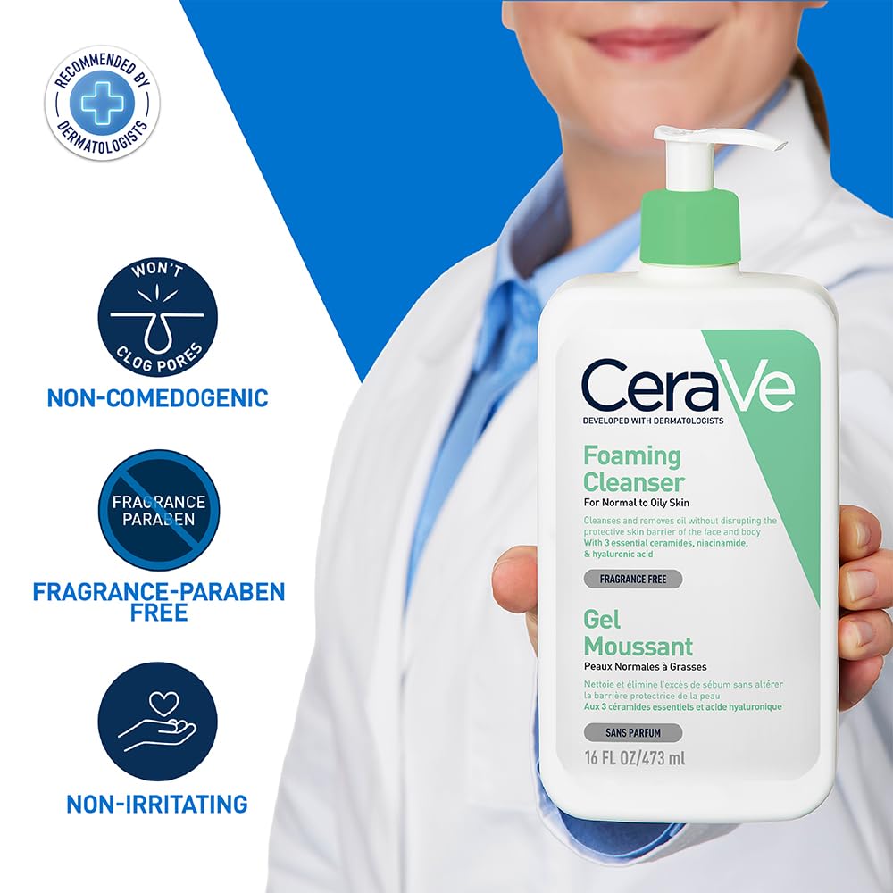 Foto 6 pulgar | Limpiador Cerave Foaming, 473 Ml, Con Niacinamida, Para Pieles Normales A Grasas - Venta Internacional.