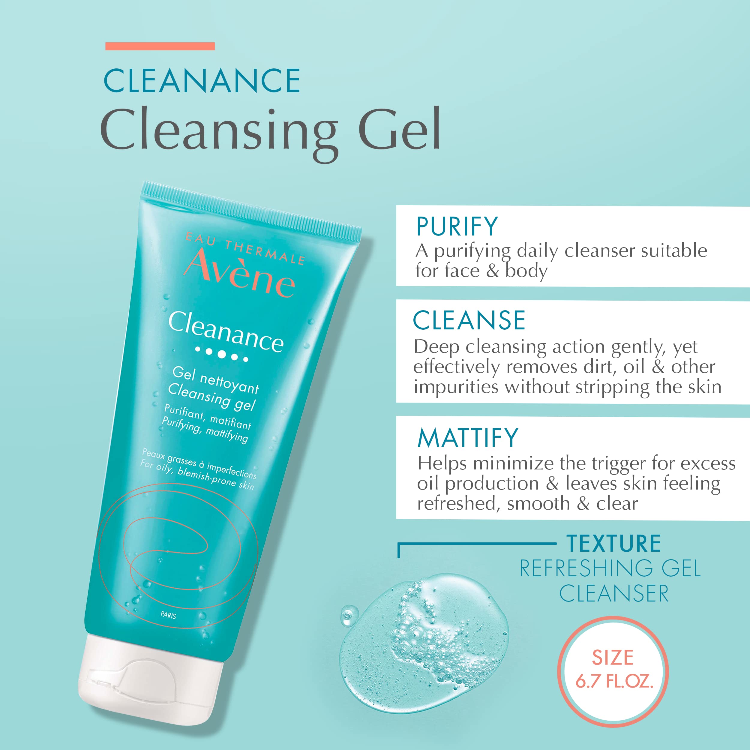 Foto 2 | Gel Limpiador Eau Thermale Avène Cleanance 200 Ml Para Piel Con Imperfecciones - Venta Internacional.