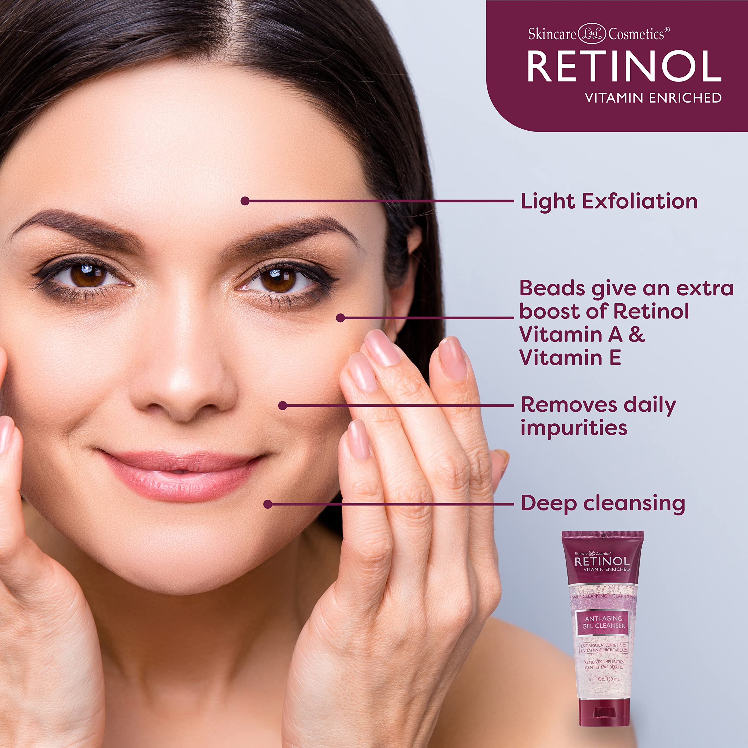 Foto 5 pulgar | Gel Limpiador Antienvejecimiento Con Retinol Y Vitaminas A Y E Para La Piel - Venta Internacional.