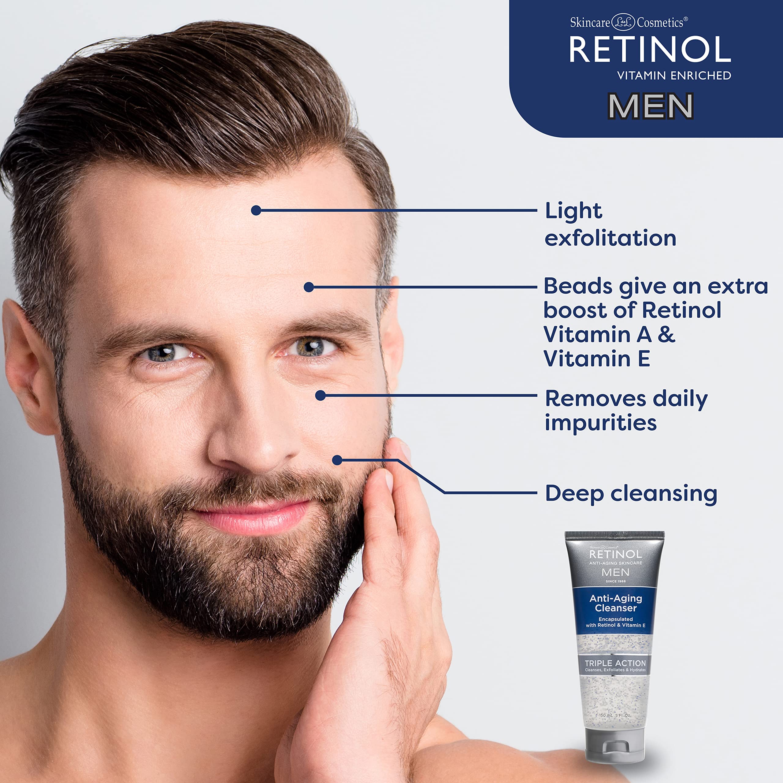 Foto 4 | Limpiador En Gel Cleanser Retinol Para Hombre, 150 Ml - Venta Internacional.