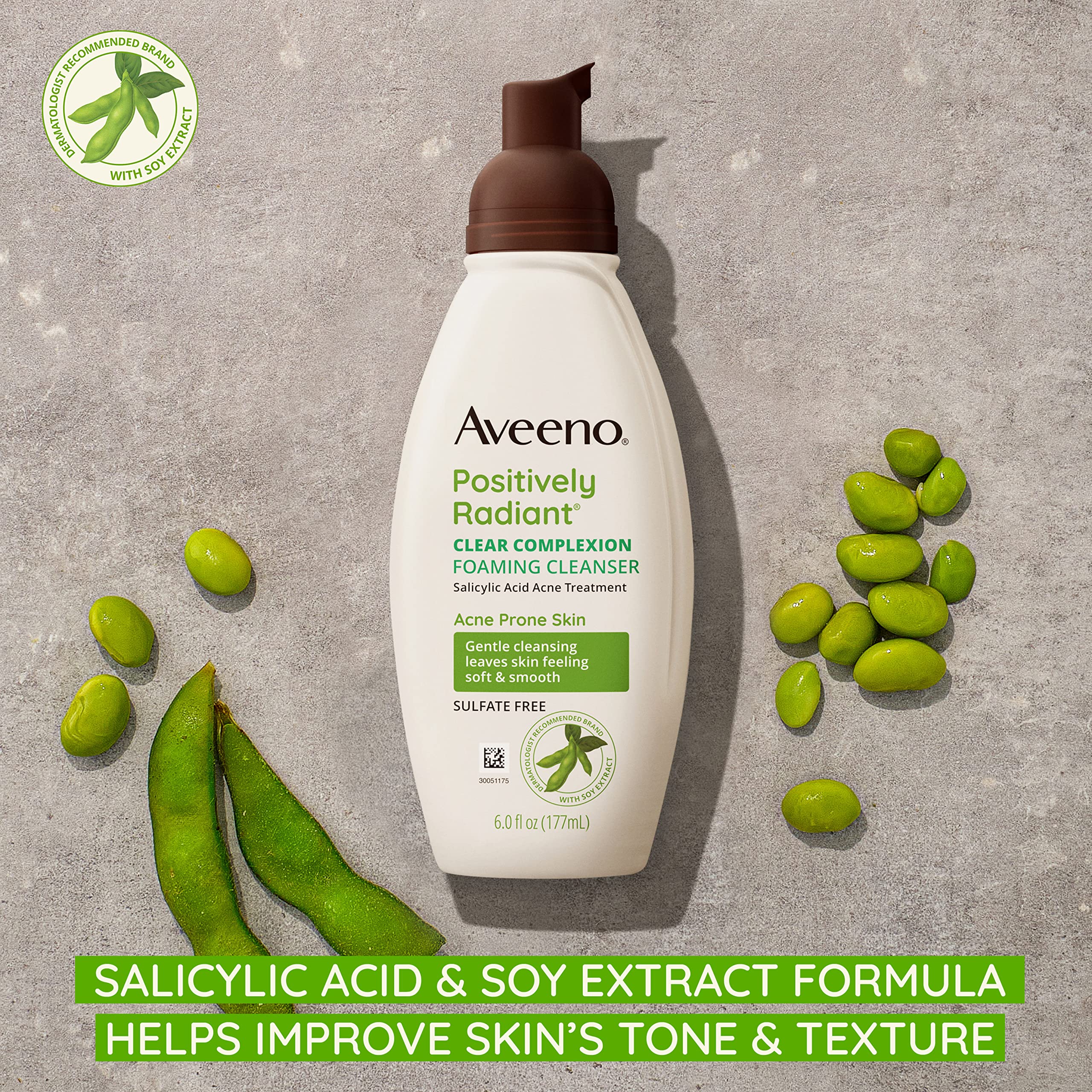 Foto 3 pulgar | Limpiador Facial Aveeno Clear Complexion Con Extracto De Soja 180 Ml - Venta Internacional.