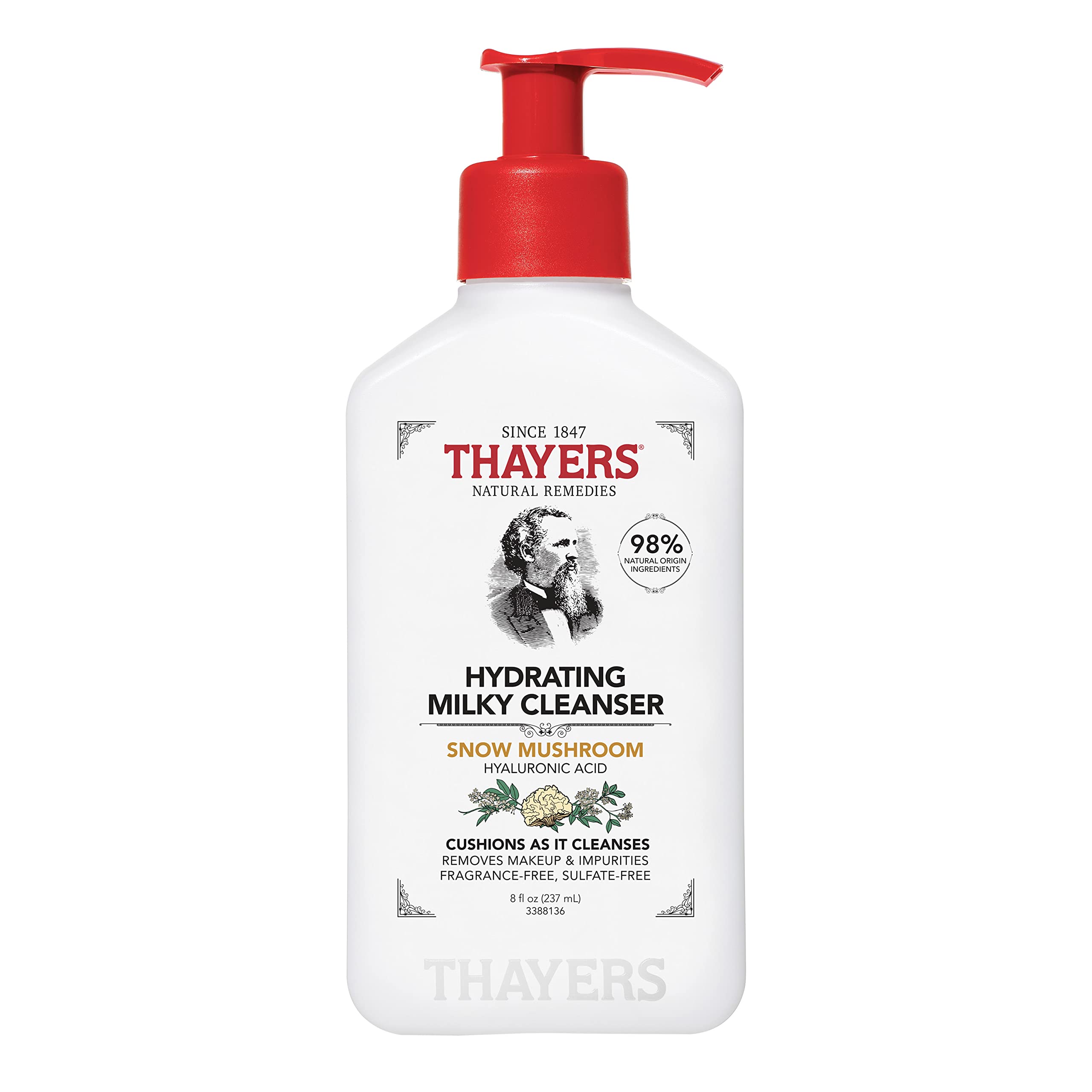 Limpiador Facial Thayers Milky Con Hongos De Nieve Y Ácido Hialurónico - Venta Internacional.