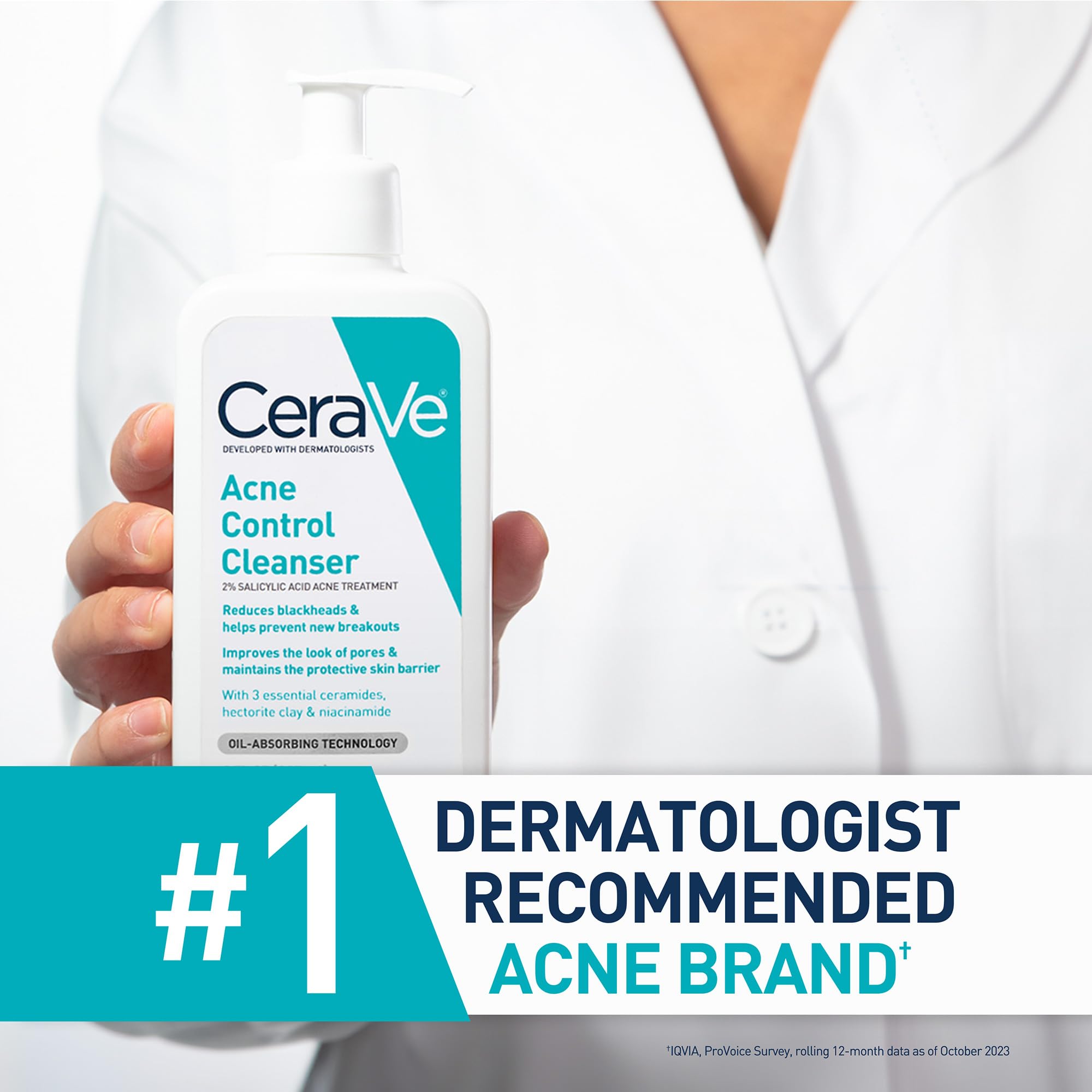 Foto 4 pulgar | Limpiador Cerave Acne Control Con 2% De Ácido Salicílico, 480 Ml, Sin Fragancia - Venta Internacional.