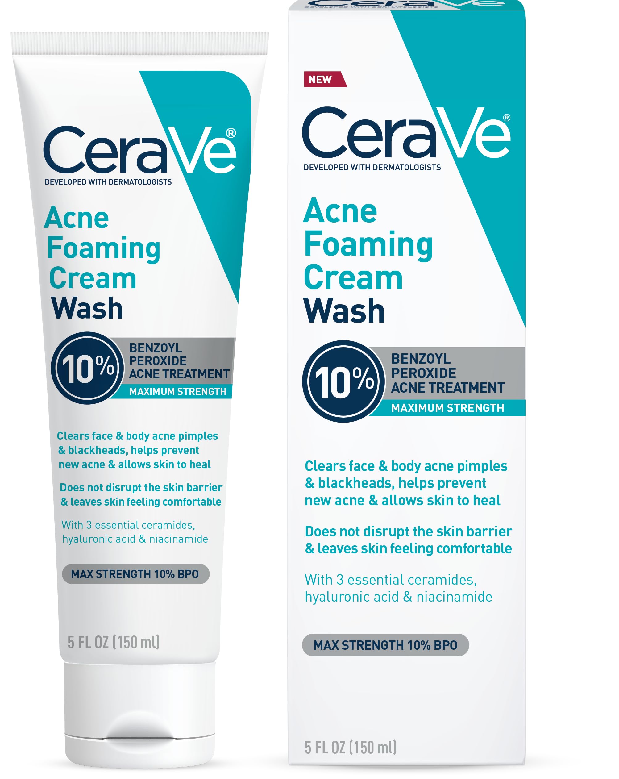 Foto 2 pulgar | Crema Espumosa Para El Acné Cerave Con Peróxido De Benzoilo Al 10%, 150 Ml - Venta Internacional.