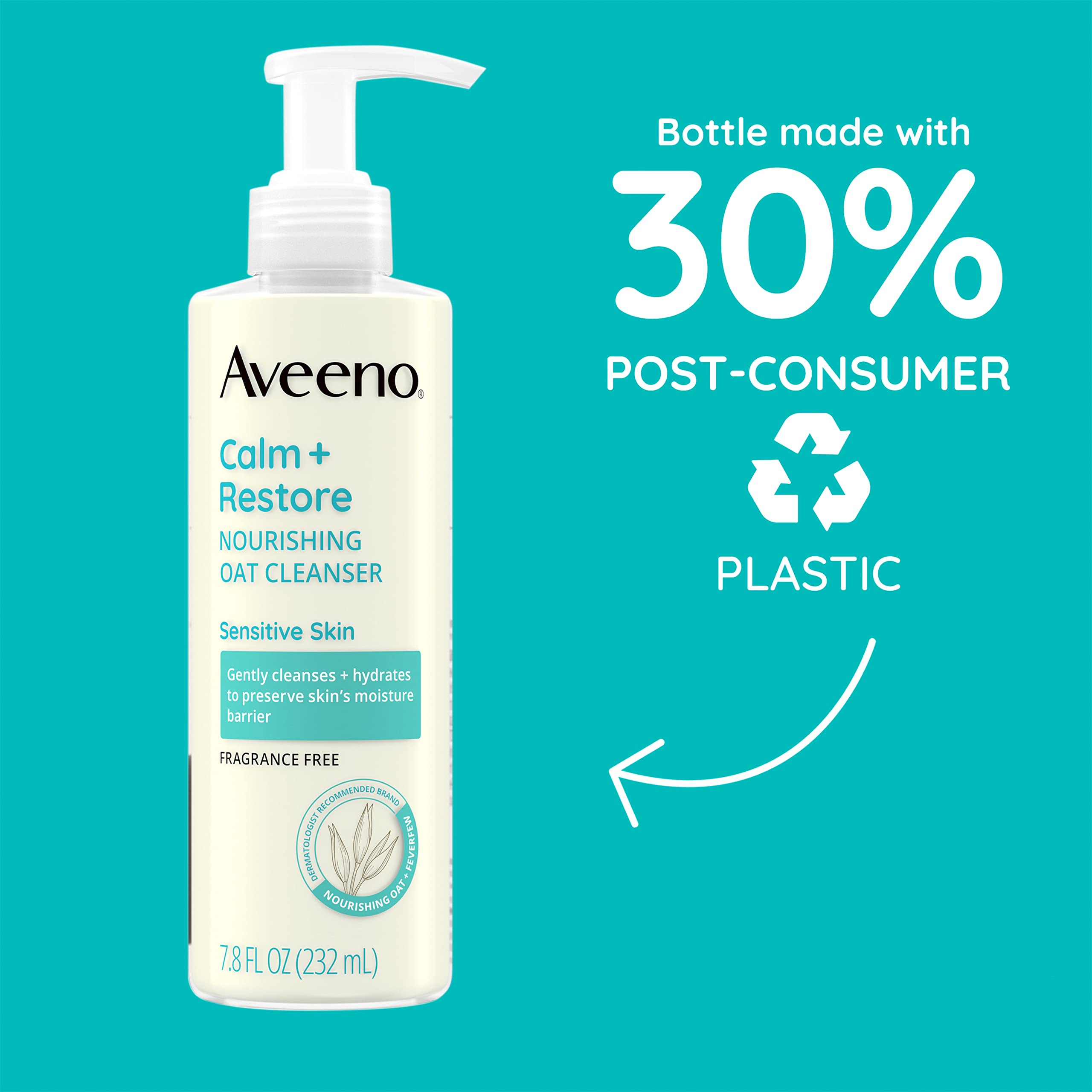 Foto 6 pulgar | Limpiador Facial Aveeno Calm + Restore De Avena Nutritiva 230 Ml - Venta Internacional.