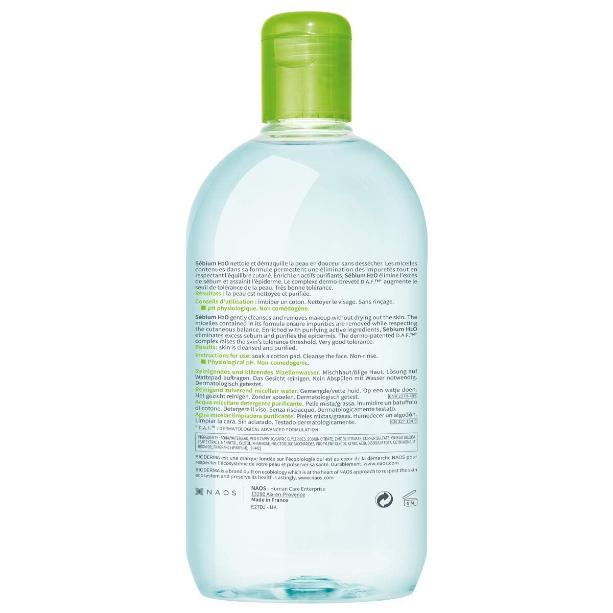 Foto 3 pulgar | Agua Micelar Bioderma Sébium H2o Limpiadora Para Piel Grasa 500ml - Venta Internacional.