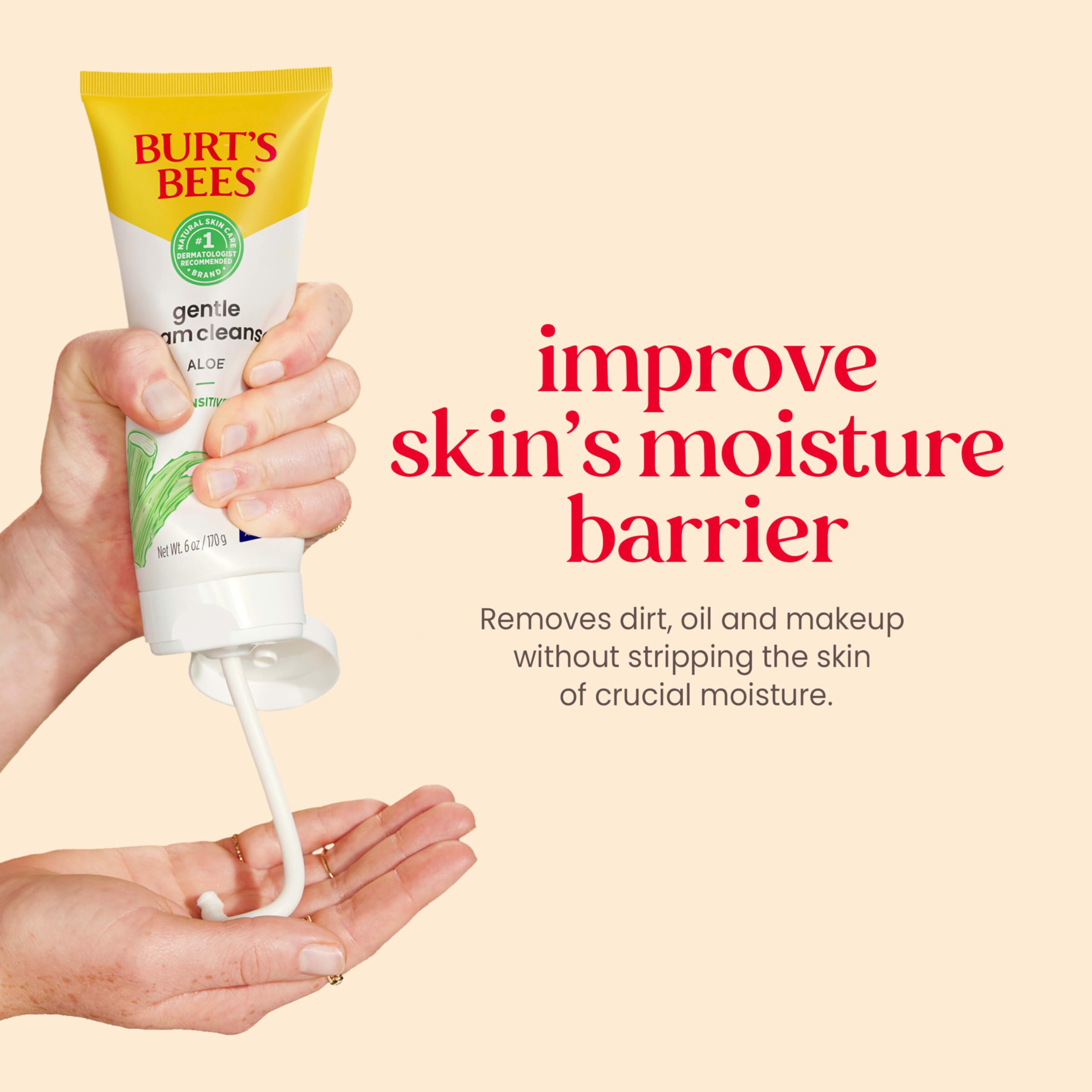 Foto 4 pulgar | Crema Limpiadora Burt's Bees Gentle Con Aloe 180 Ml Para Pieles Sensibles - Venta Internacional.