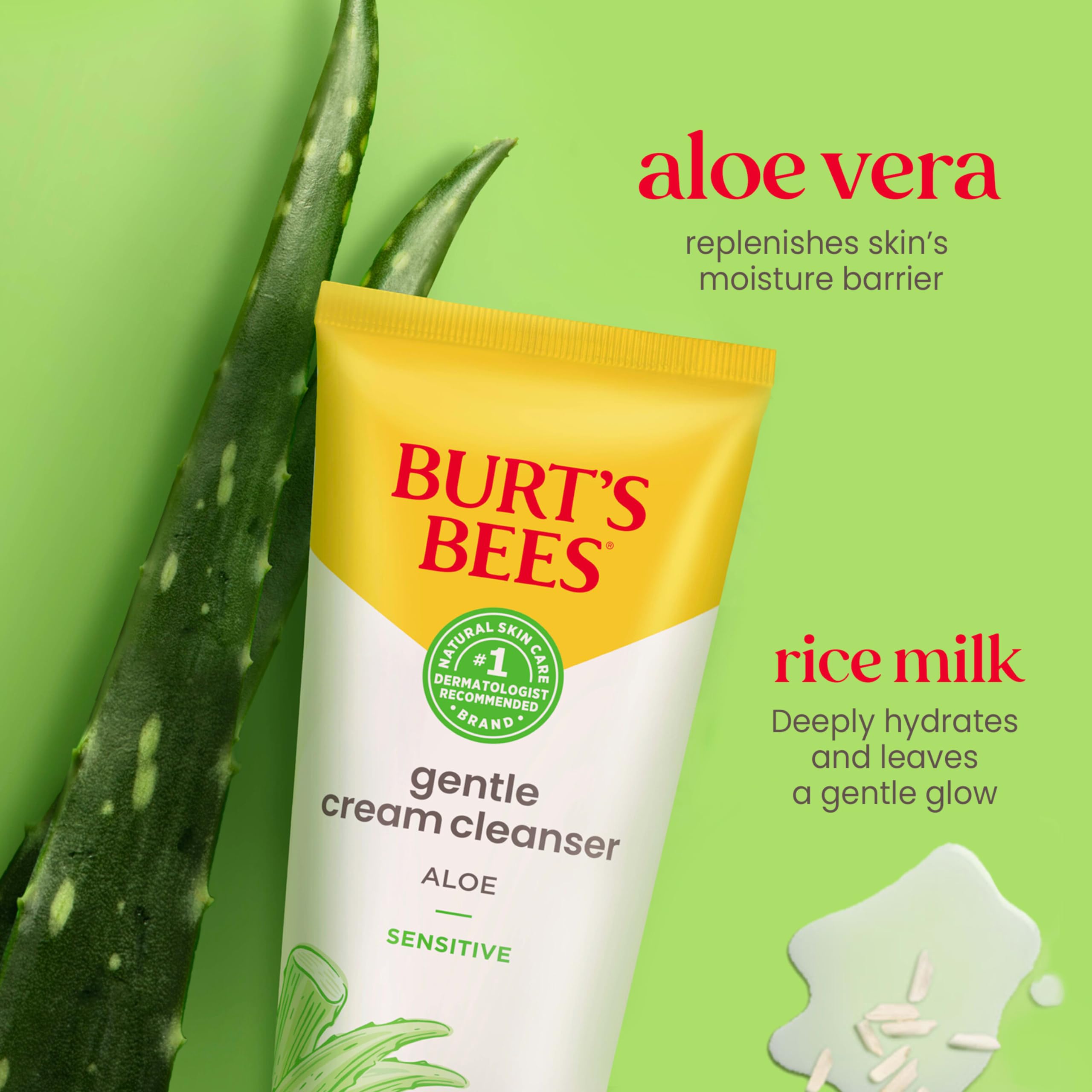 Foto 5 pulgar | Crema Limpiadora Burt's Bees Gentle Con Aloe 180 Ml Para Pieles Sensibles - Venta Internacional.