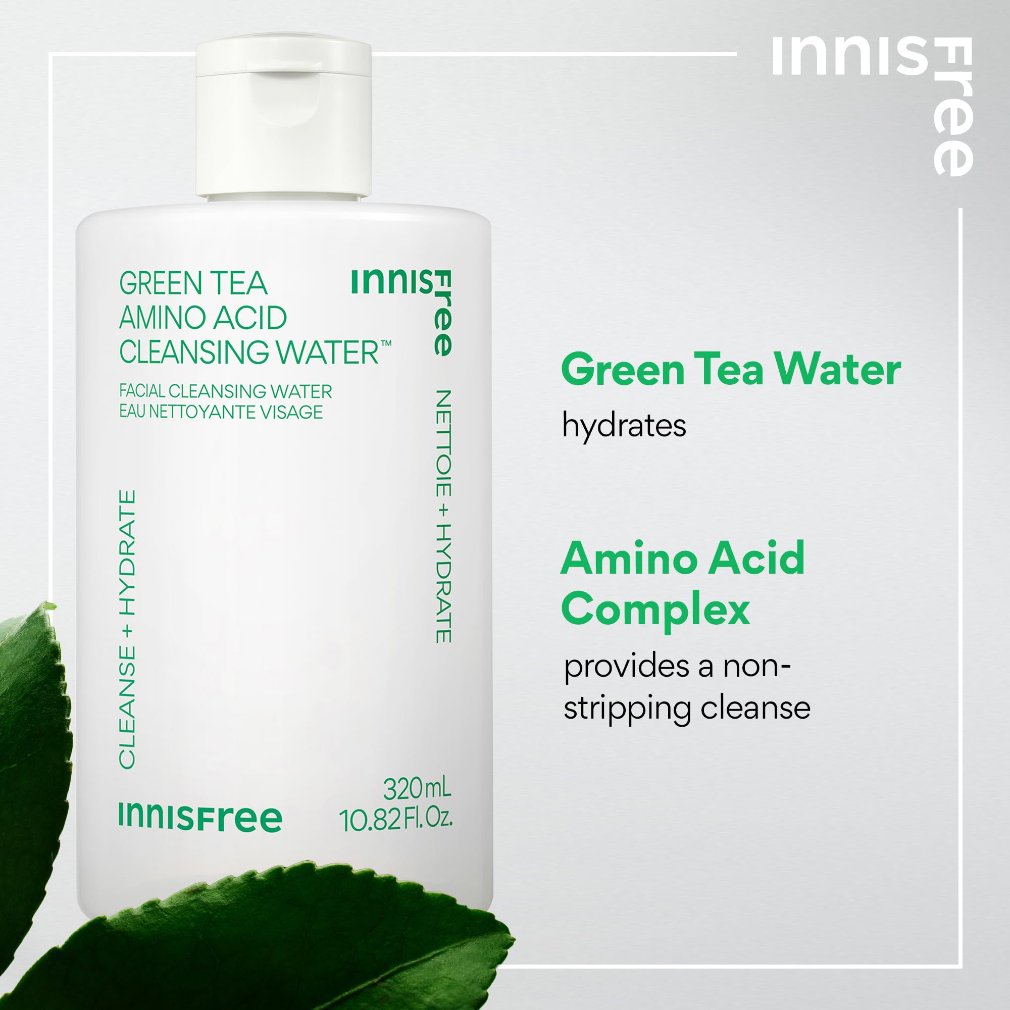 Foto 3 pulgar | Agua Limpiadora Hidratante Con Aminoácidos De Té Verde Sin Inis, 300 Ml - Venta Internacional.