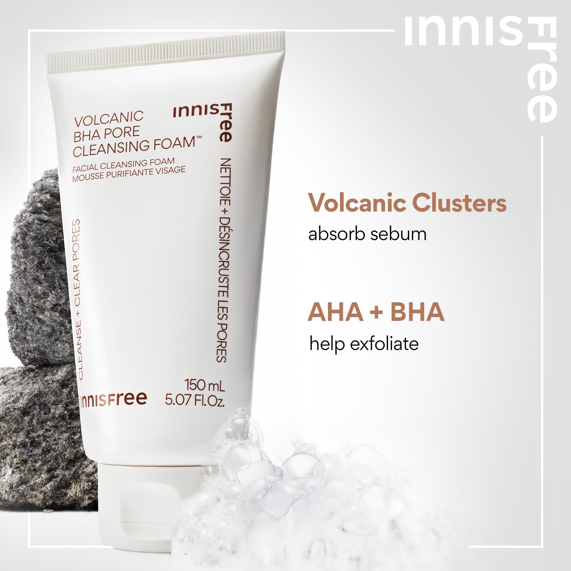 Foto 3 pulgar | Espuma Limpiadora Innisfree Volcanic Bha Pore Con Ácido Salicílico - Venta Internacional.