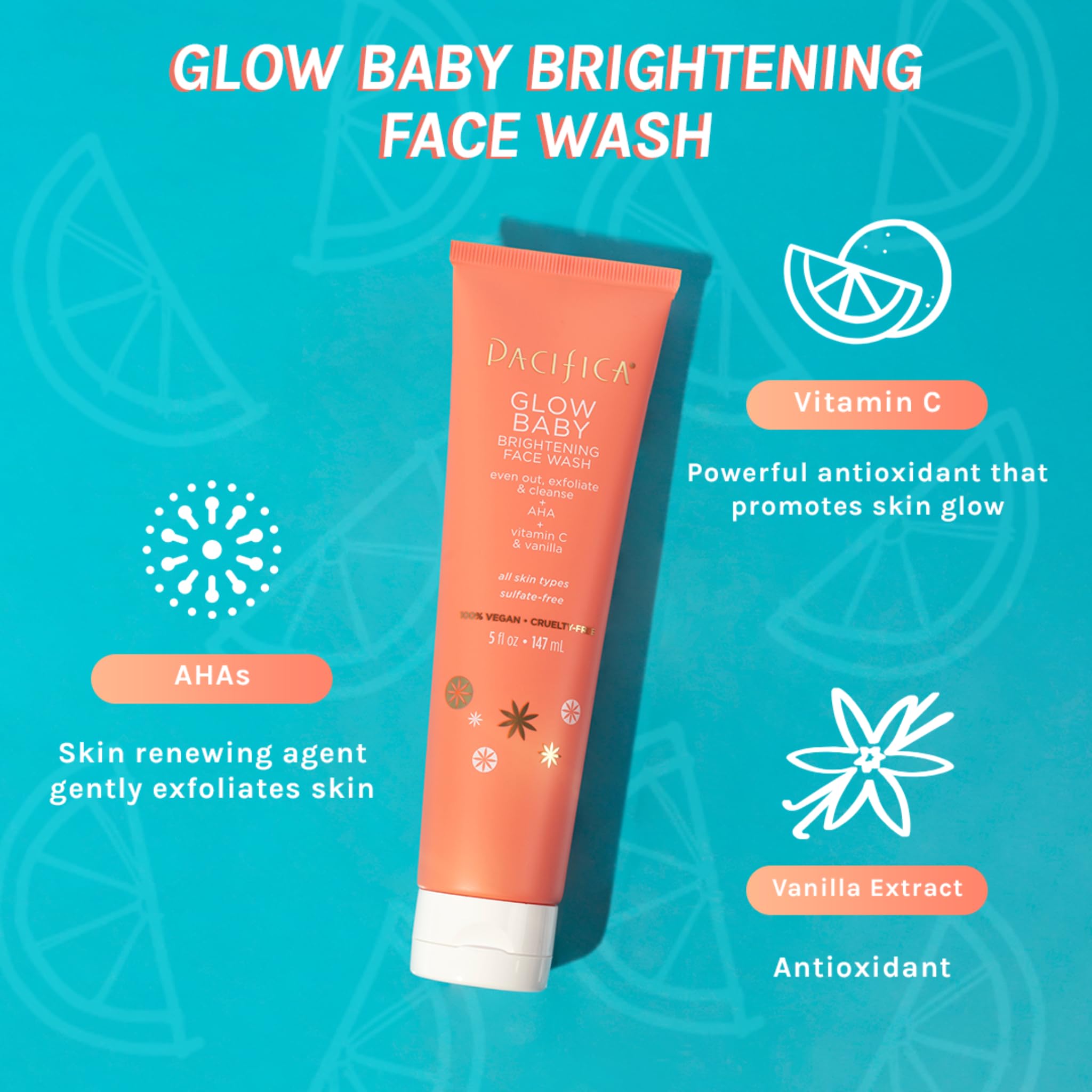 Foto 2 | Limpiador Facial Pacifica Beauty Glow Exfoliante Con Vitamina C 150 Ml - Venta Internacional.