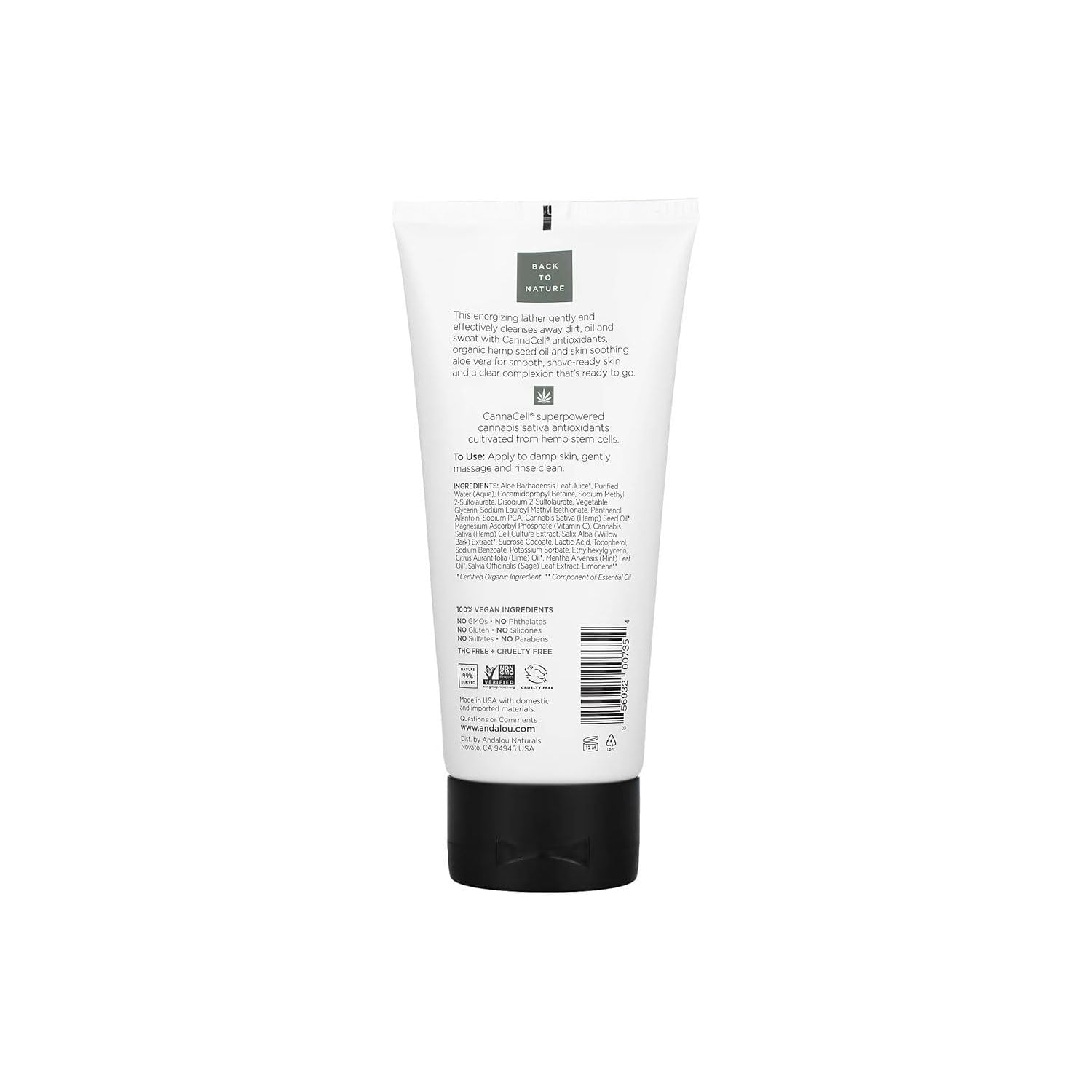 Foto 3 pulgar | Jabón Facial Andalou Naturals Men Refrescante Cannacell 180 Ml - Venta Internacional.