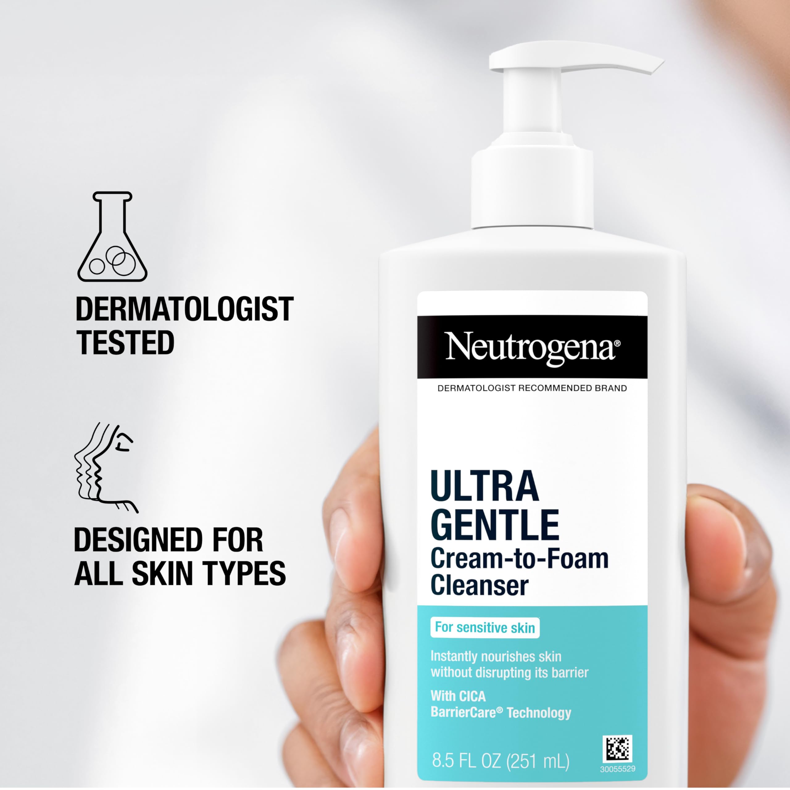 Foto 8 pulgar | Limpiador Facial Neutrogena Ultra Gentle Cream To Foam 250 Ml - Venta Internacional.