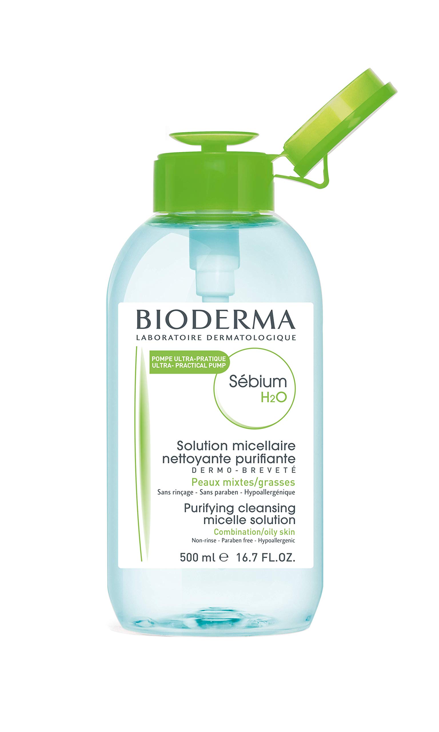 Foto 2 pulgar | Agua Micelar Bioderma Sébium H2o Pump 500 Ml Para Piel Mixta - Venta Internacional.