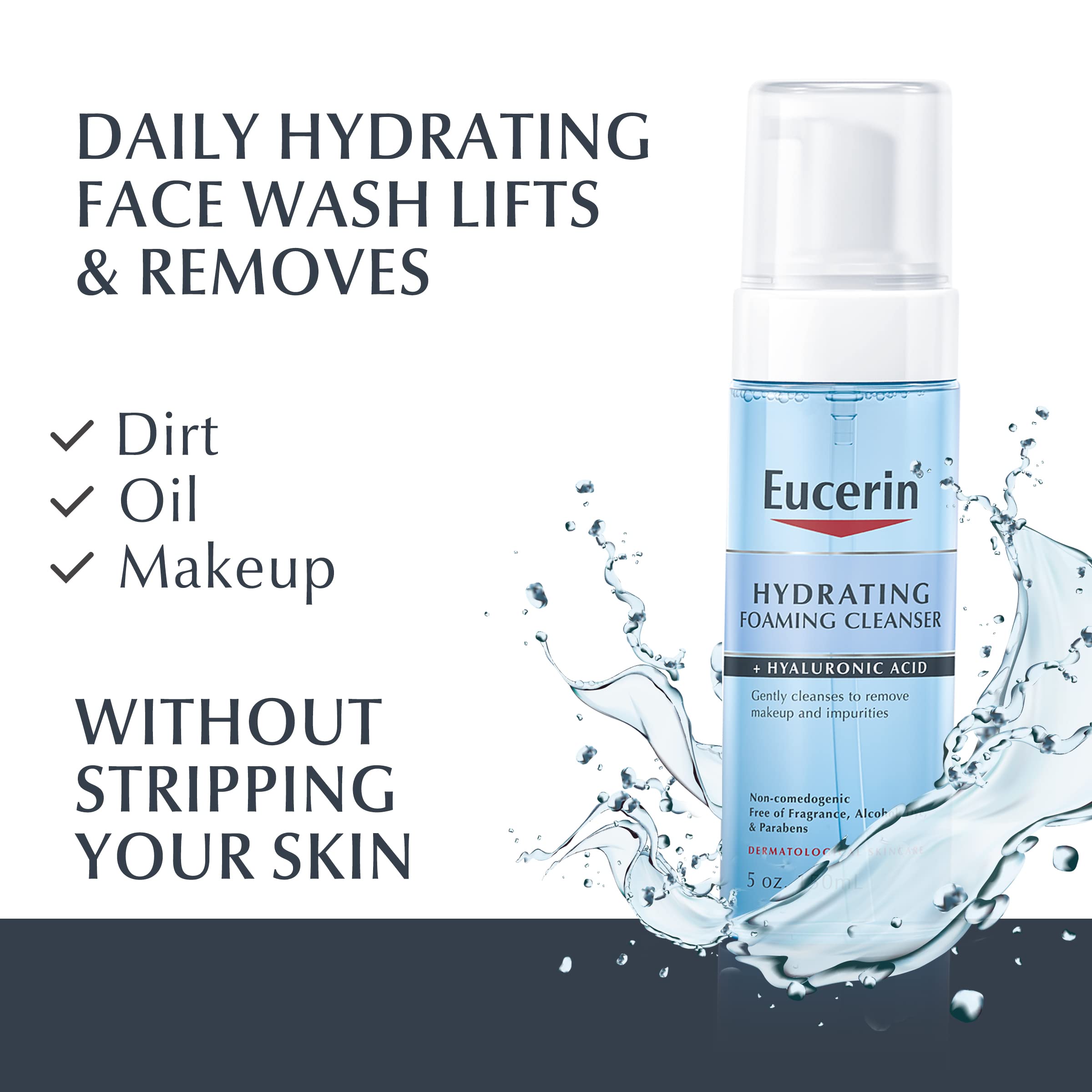 Foto 3 pulgar | Limpiador Facial Eucerin, Espuma Hidratante Con Ácido Hialurónico, 150 Ml - Venta Internacional.