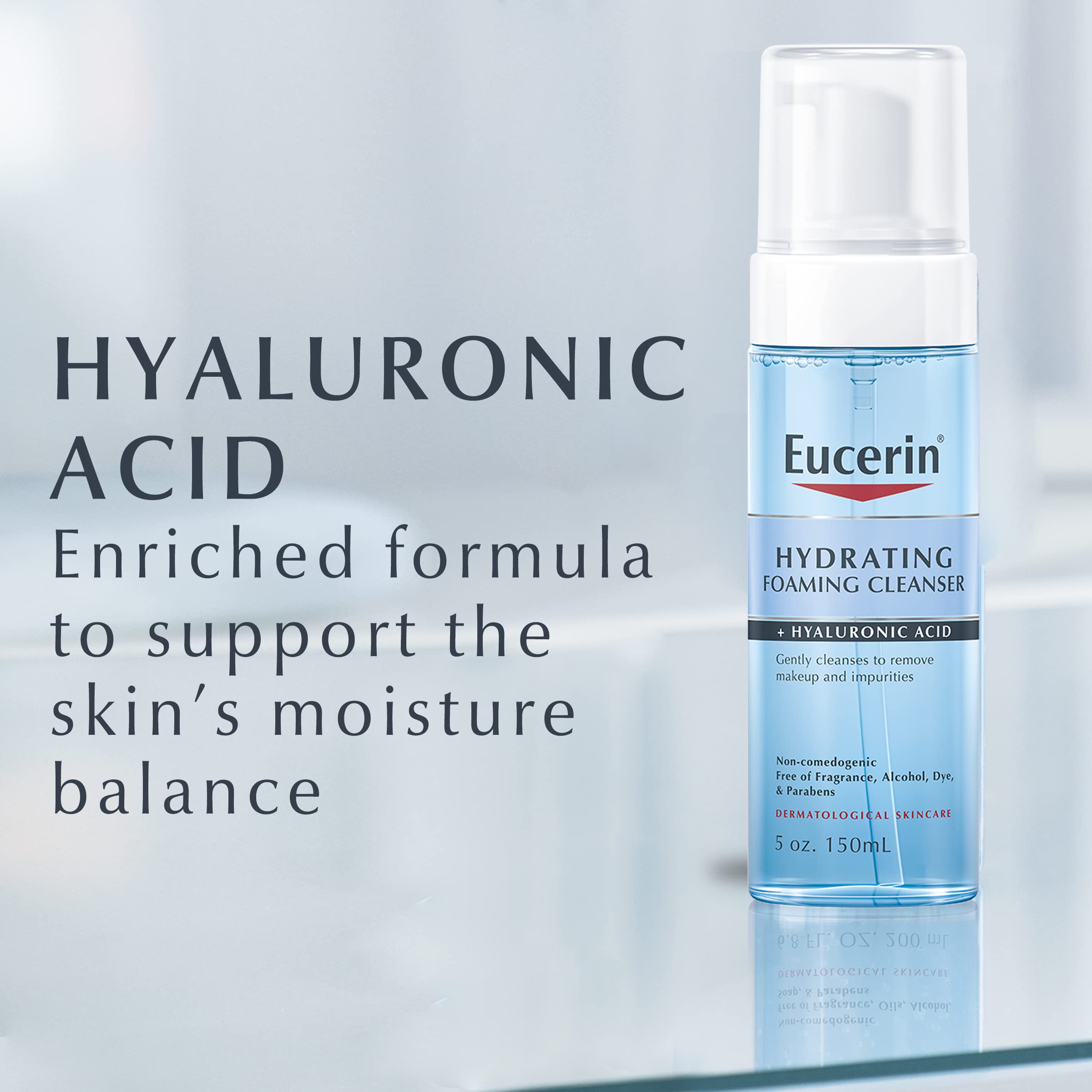 Foto 5 pulgar | Limpiador Facial Eucerin, Espuma Hidratante Con Ácido Hialurónico, 150 Ml - Venta Internacional.