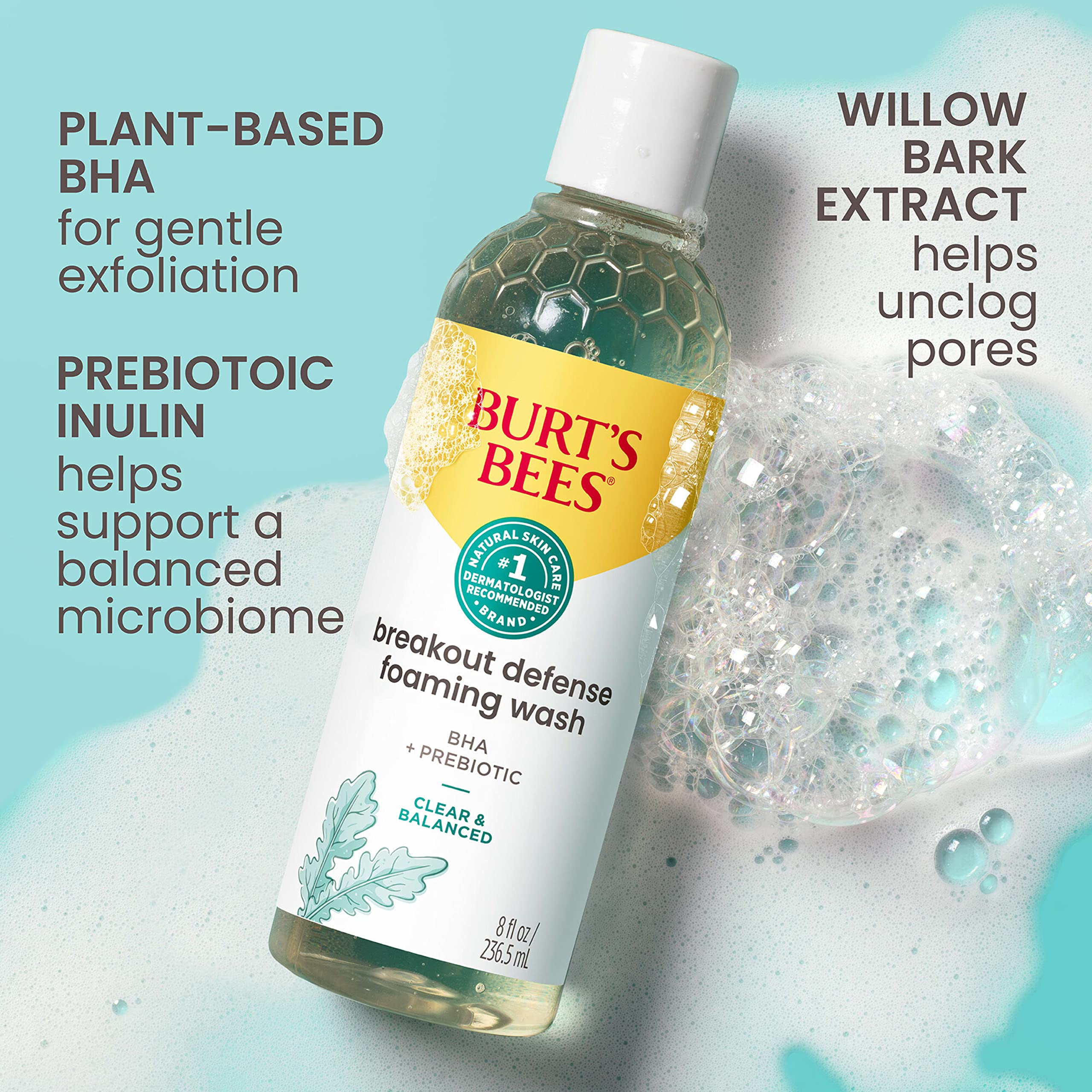 Foto 4 pulgar | Jabón Facial Espumoso Burt's Bees Bha Breakout Defense 240 Ml - Venta Internacional.