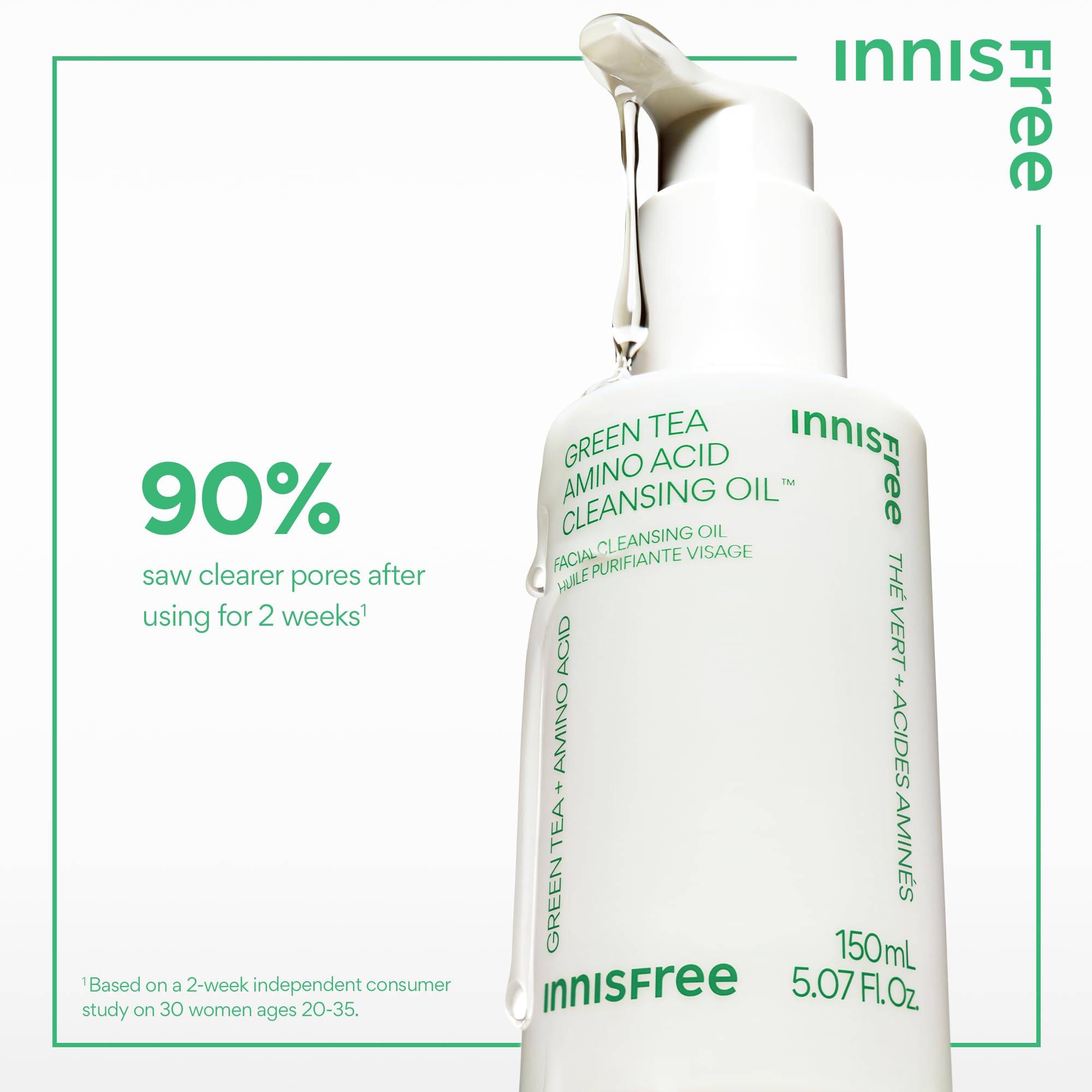 Foto 4 pulgar | Aceite Limpiador Hidratante De Aminoácidos De Té Verde Sin Innisfree 150 Ml - Venta Internacional.