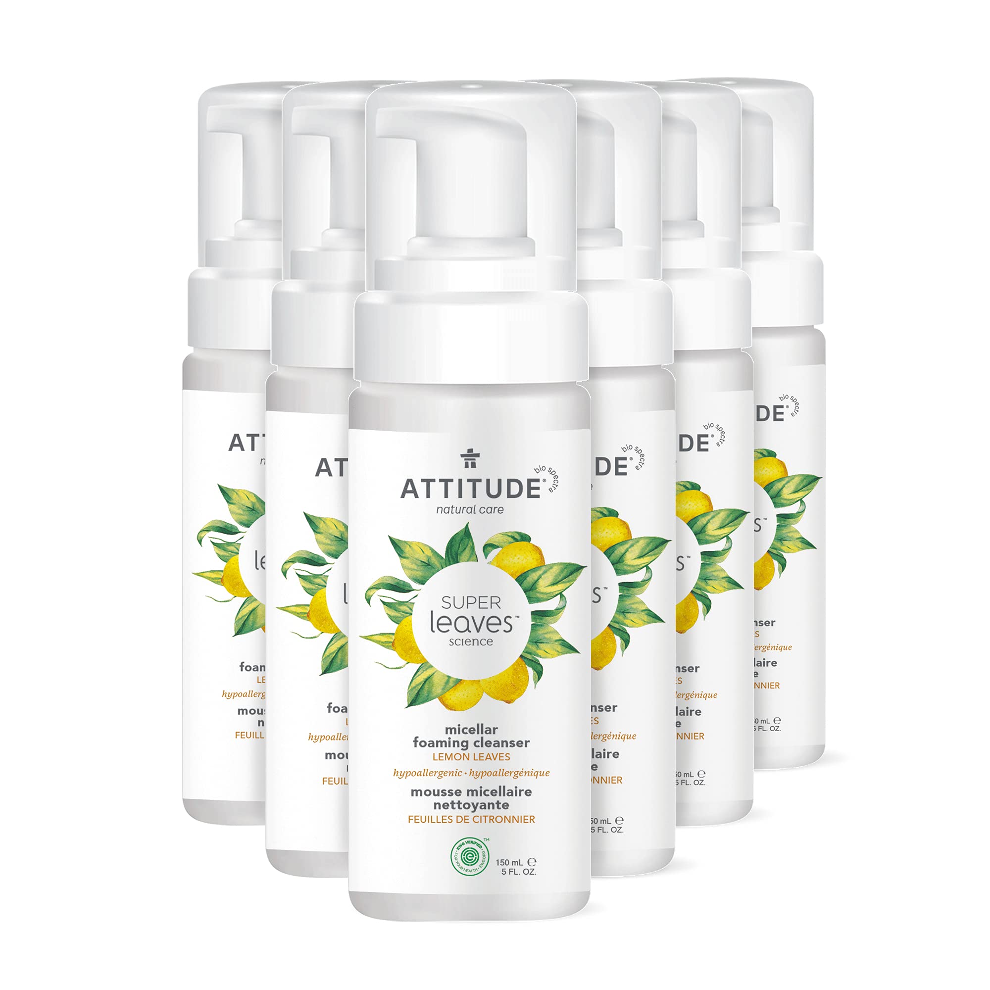 Limpiador Facial Attitude, Espuma Micelar, Hojas De Limón, 150 Ml - Venta Internacional. $2,181