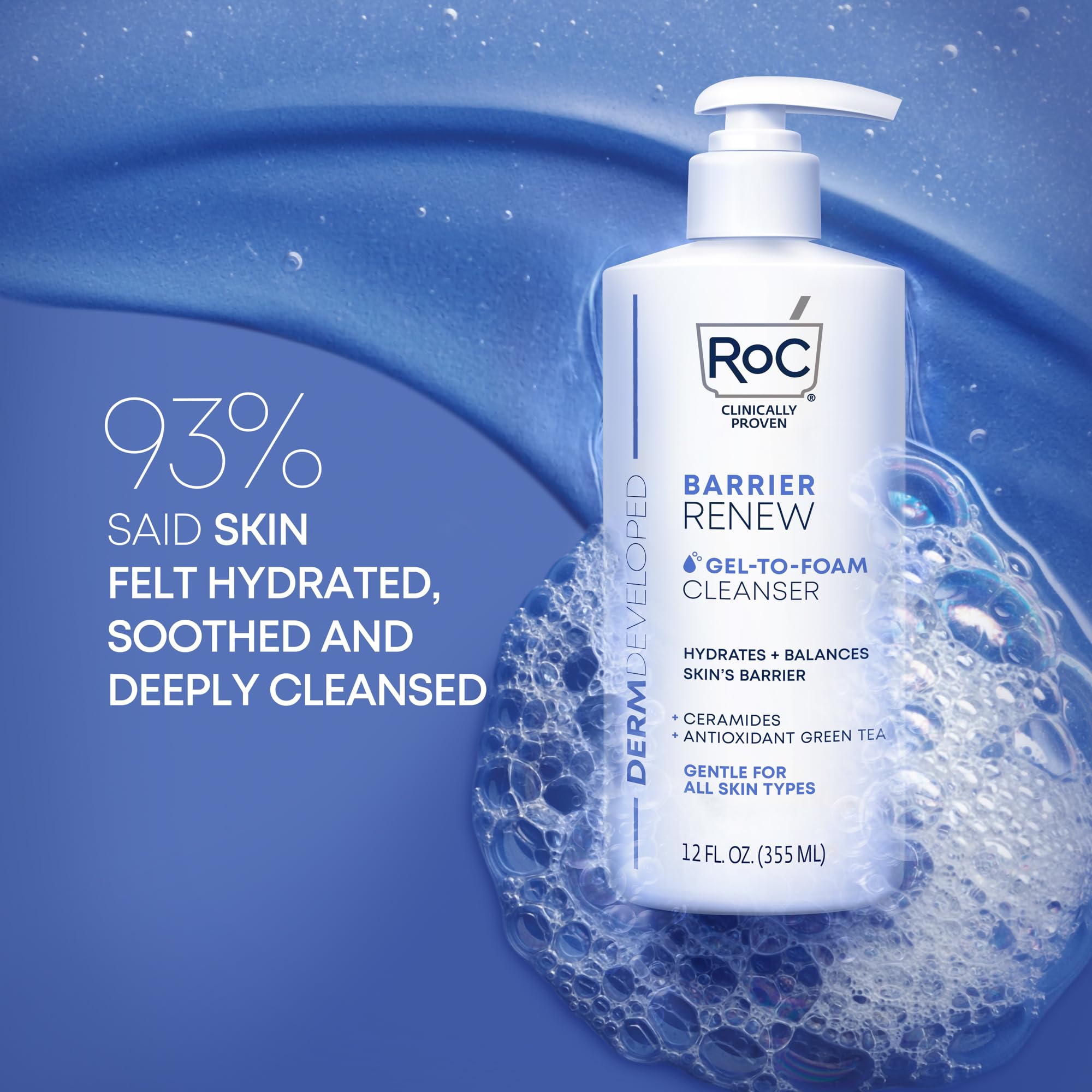 Foto 3 | Gel Limpiador Roc Barrier Renew Para Hacer Espuma, 355 Ml Con Ceramidas - Venta Internacional.