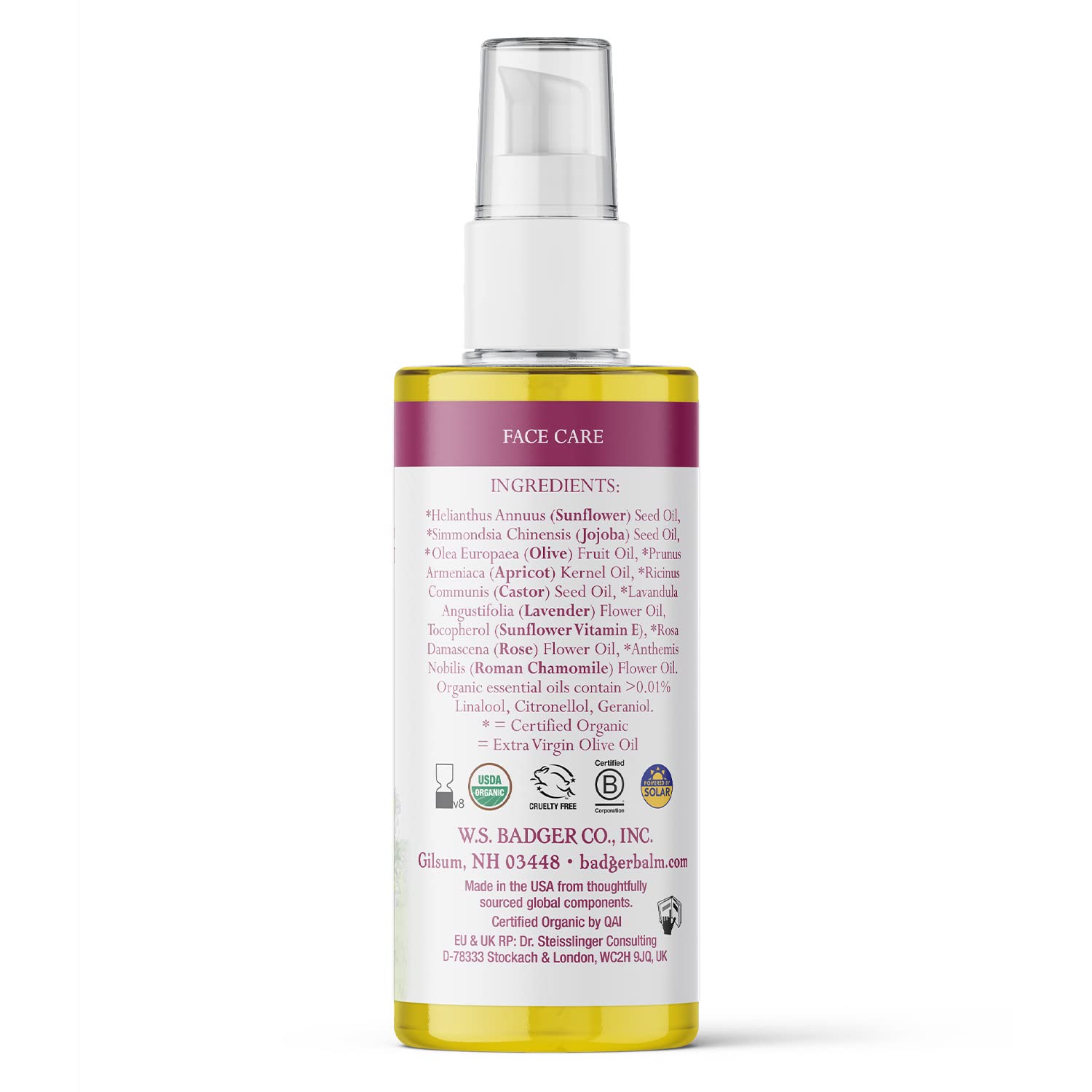 Foto 3 pulgar | Aceite Limpiador Facial Badger Damascus Rose 60 ml Certificado Orgánico - Venta Internacional
