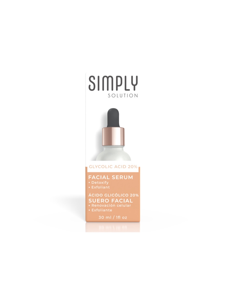 Foto 2 pulgar | Suero Facial Simply Solution Acido Glicolico 20% 30 Ml