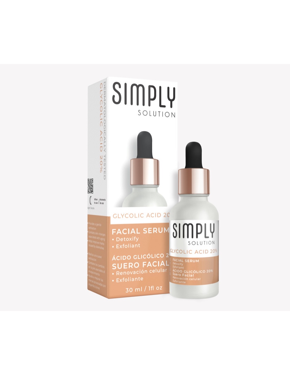 Foto 2 | Suero Facial Simply Solution Acido Glicolico 20% 30 Ml