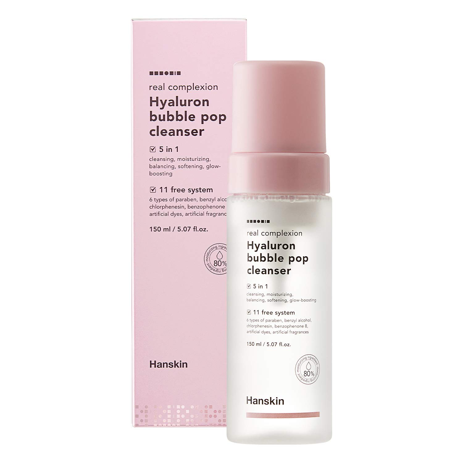 Foto 2 pulgar | Limpiador Hanskin Real Complexion Hyaluron Bubble Pop 150 Ml - Venta Internacional.