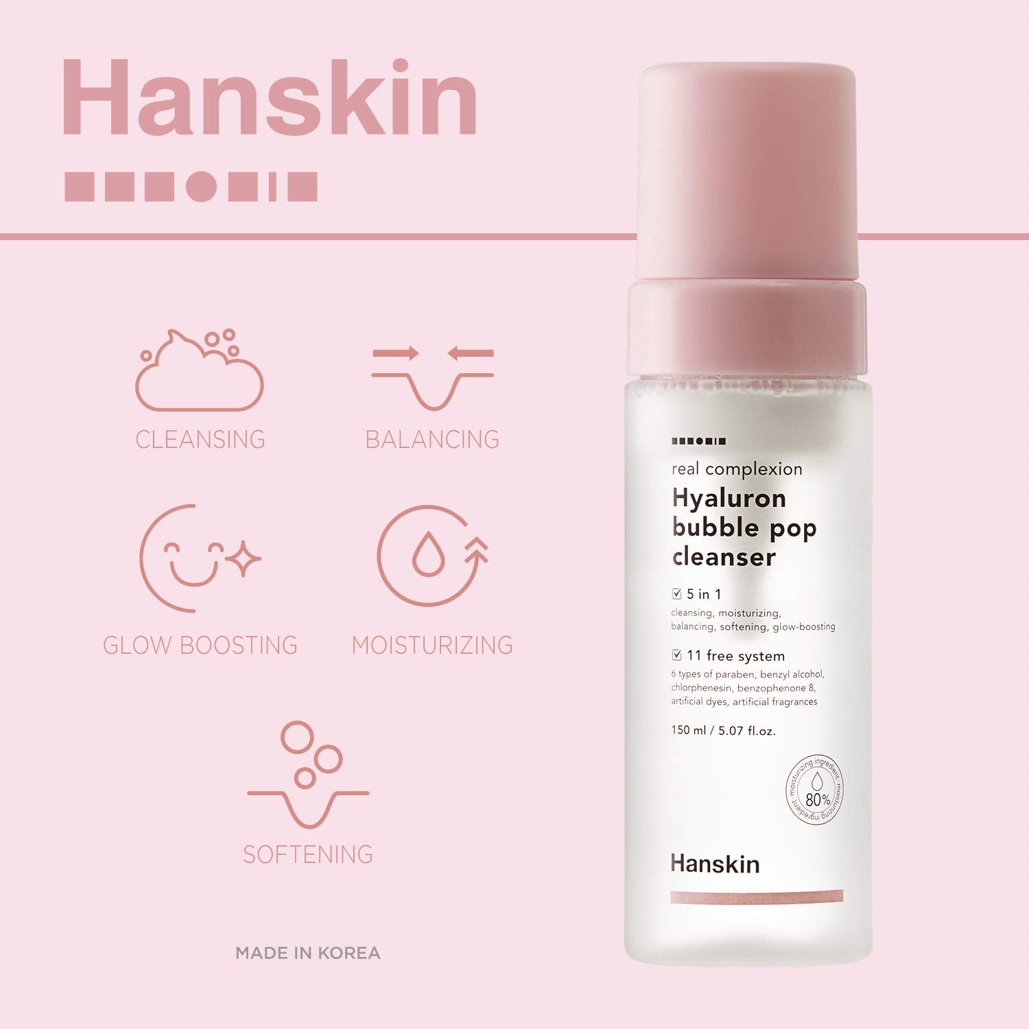 Foto 3 pulgar | Limpiador Hanskin Real Complexion Hyaluron Bubble Pop 150 Ml - Venta Internacional.