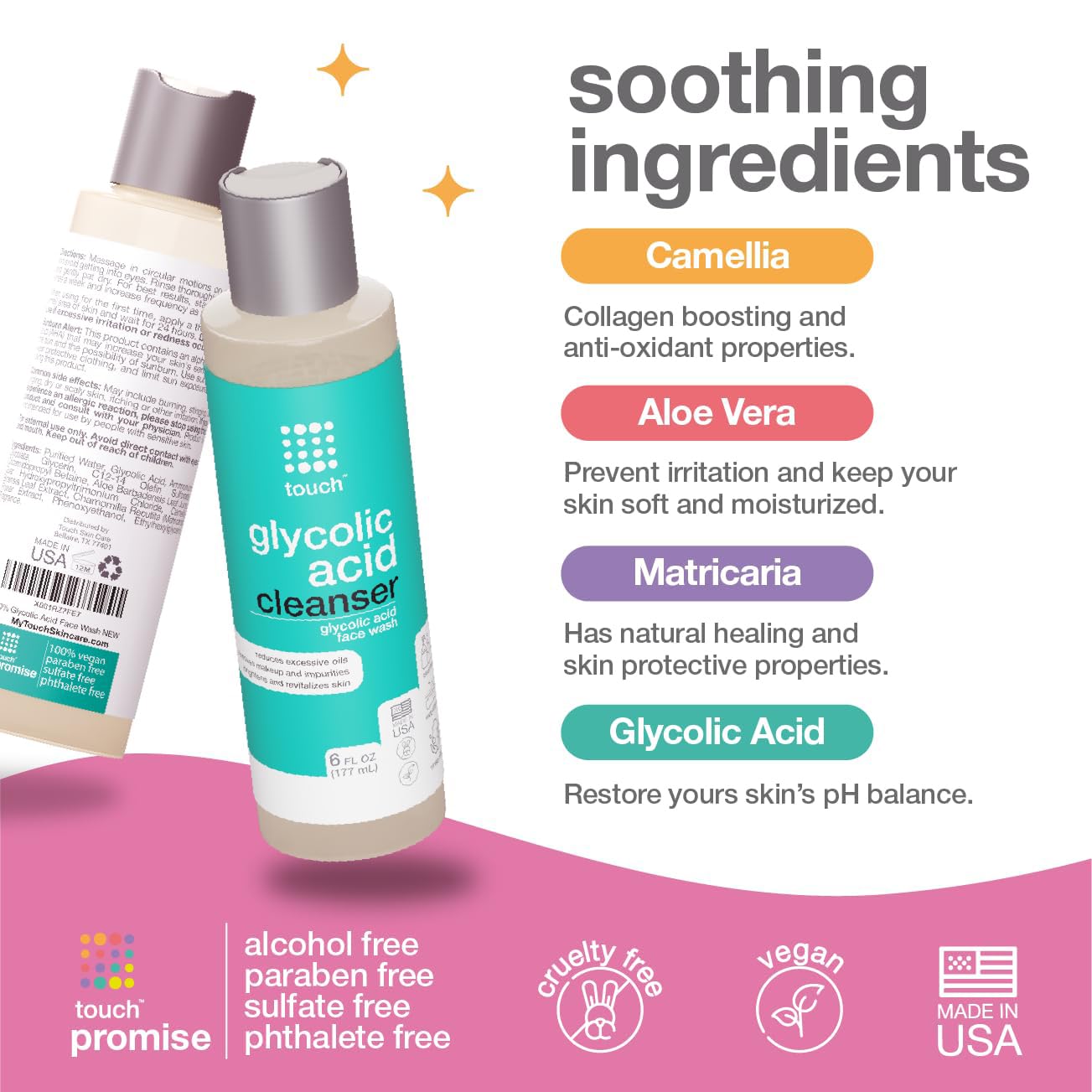 Foto 3 | Face Wash Touch Exfoliante con 10% de Ácido Glicólico 180 Ml - Venta Internacional