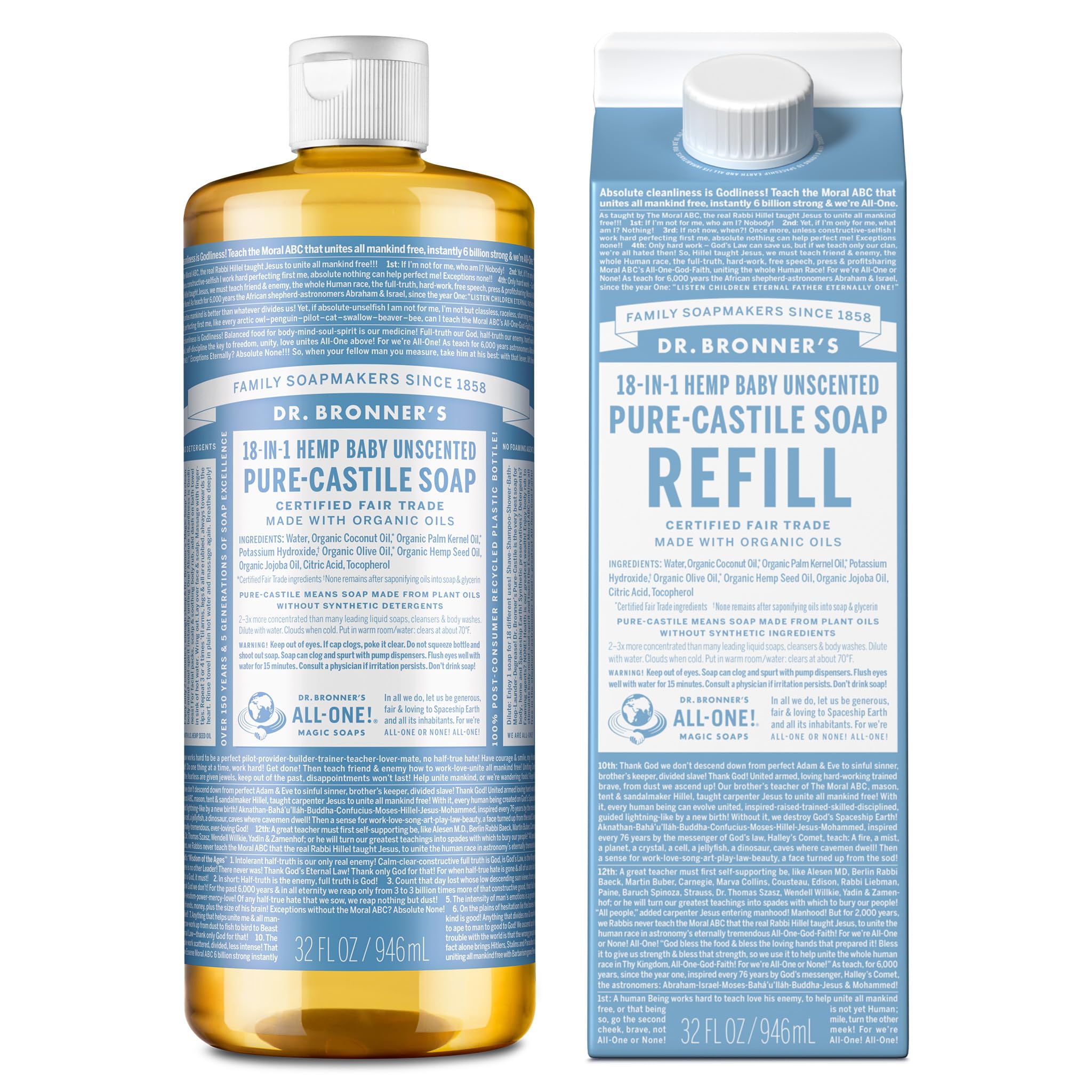 Foto 2 pulgar | Jabón Líquido Dr. Bronner's Pure-castile Baby Sin Perfume 946ml - Venta Internacional